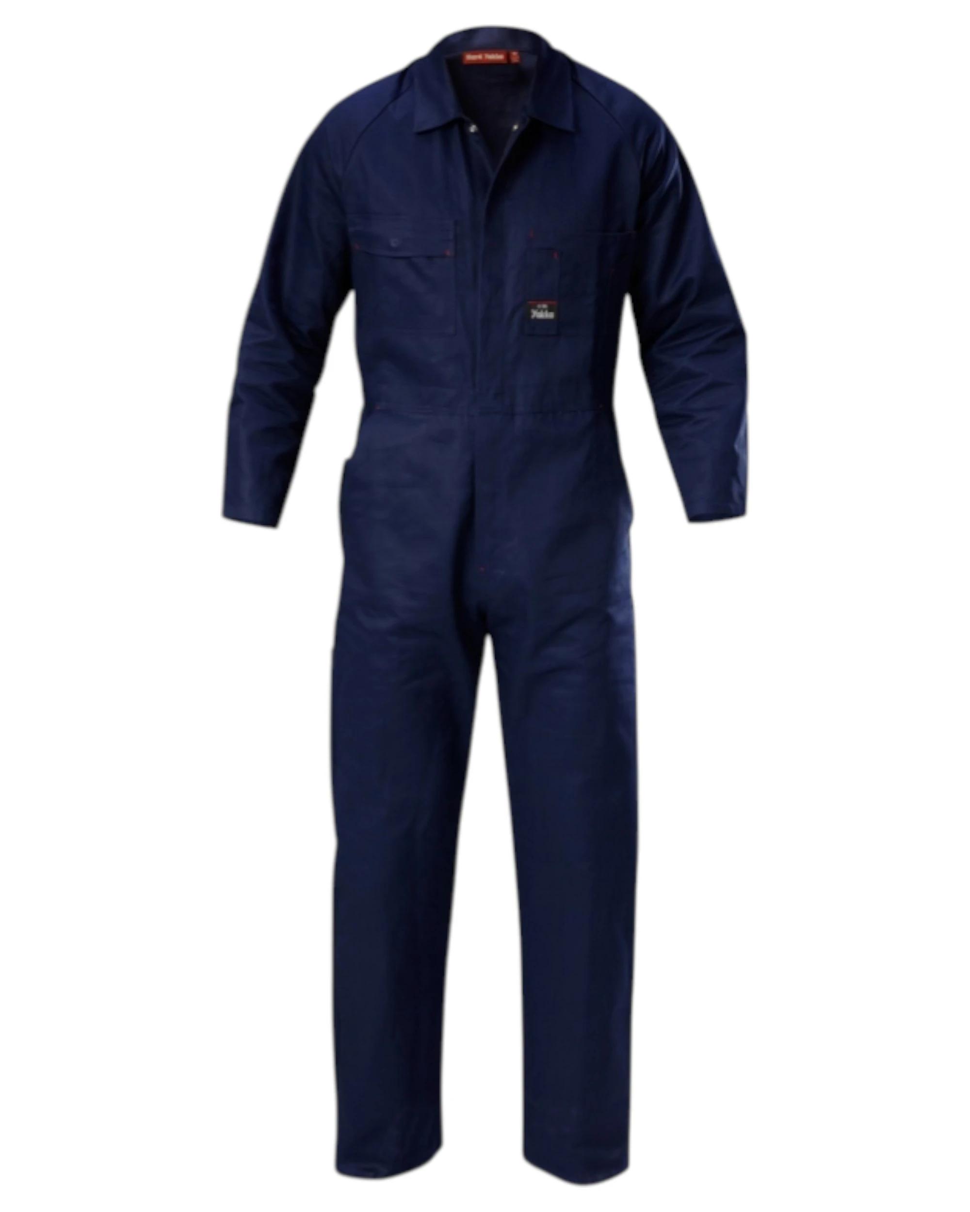 1 Hard Yakka Mens Foundations Cotton Drill Coverall NAVY, 1 of 7