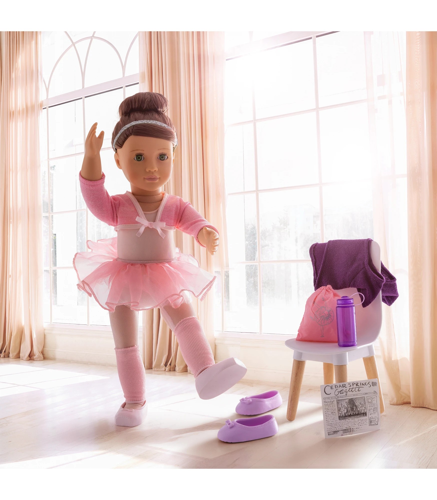 3 Our Generation Sydney Lee Posable 18-inch Ballerina Doll & Storybook - Pink, 3 of 9