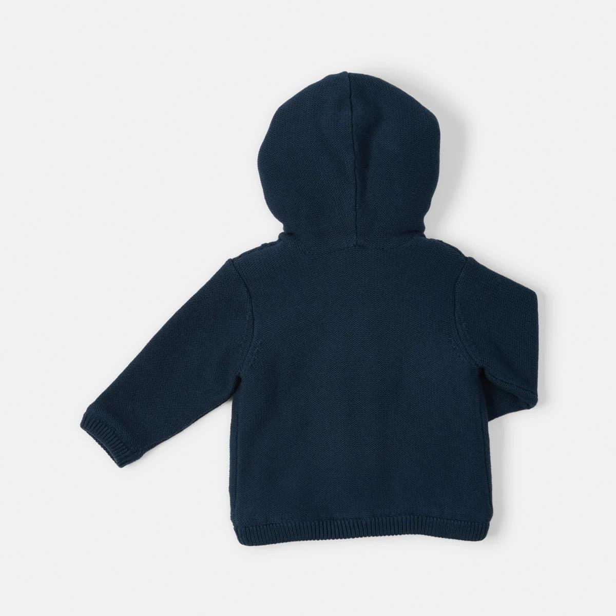 2 Sherpa Cable Cardigan Dress Navy, 2 of 3