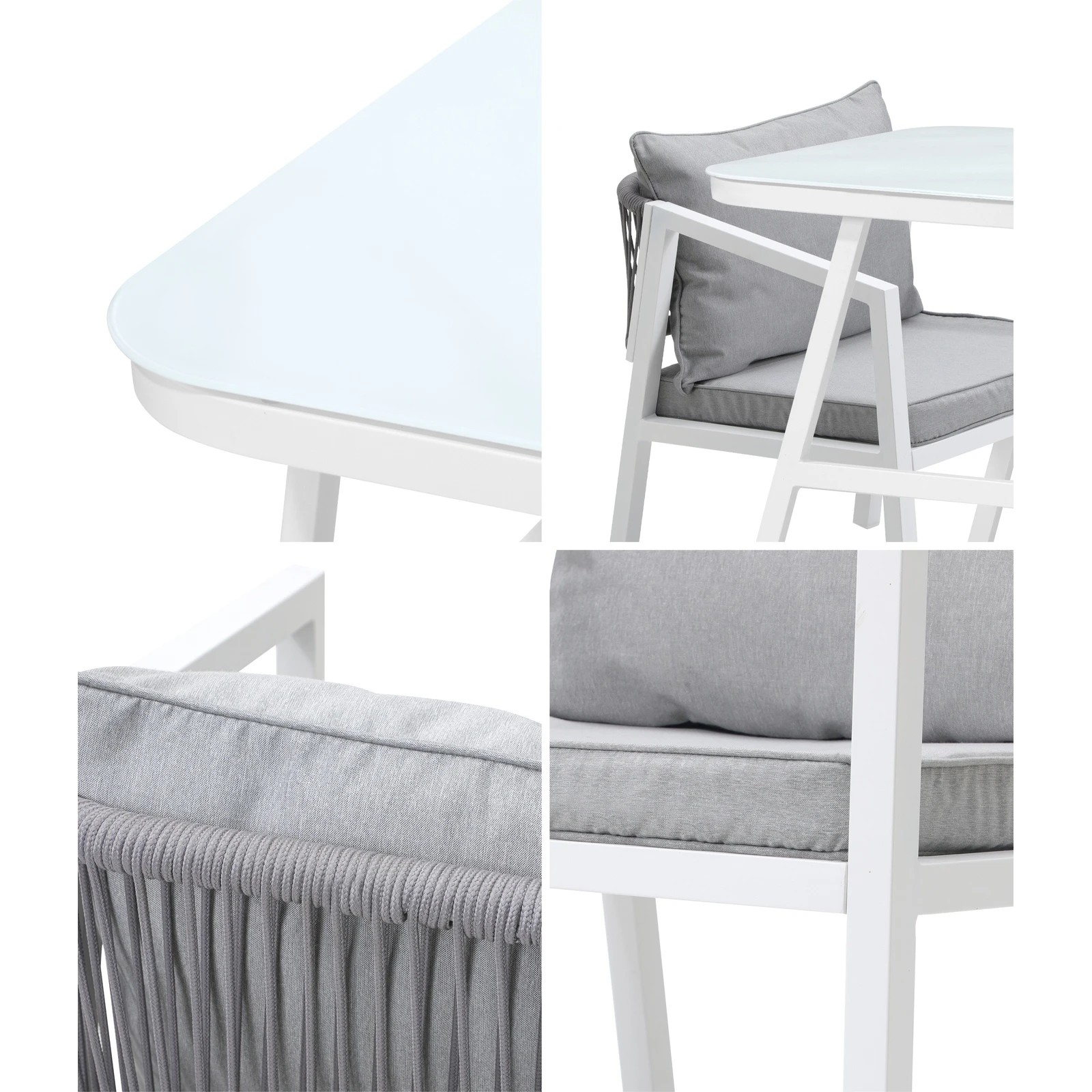 6 Livsip Outdoor Dining Set Marble-style Table Garden Patio Furniture Setting 3pcs
 - Multi, 6 of 10