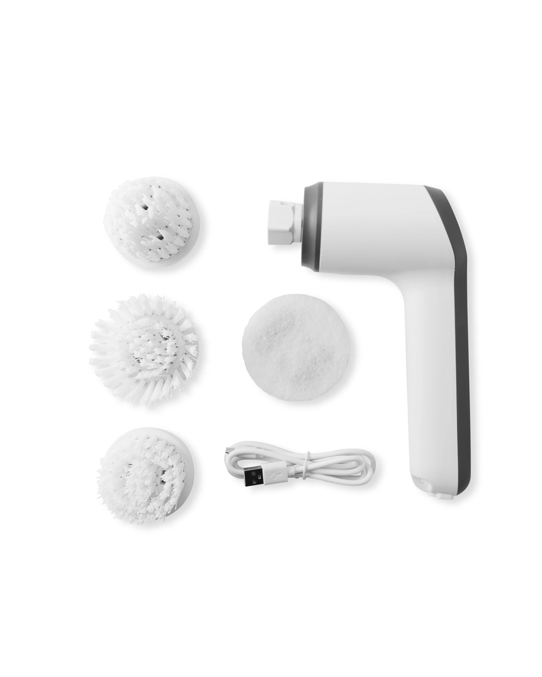 10 Rechargeable Handheld Scrubber - Grey and White, 10 of 10