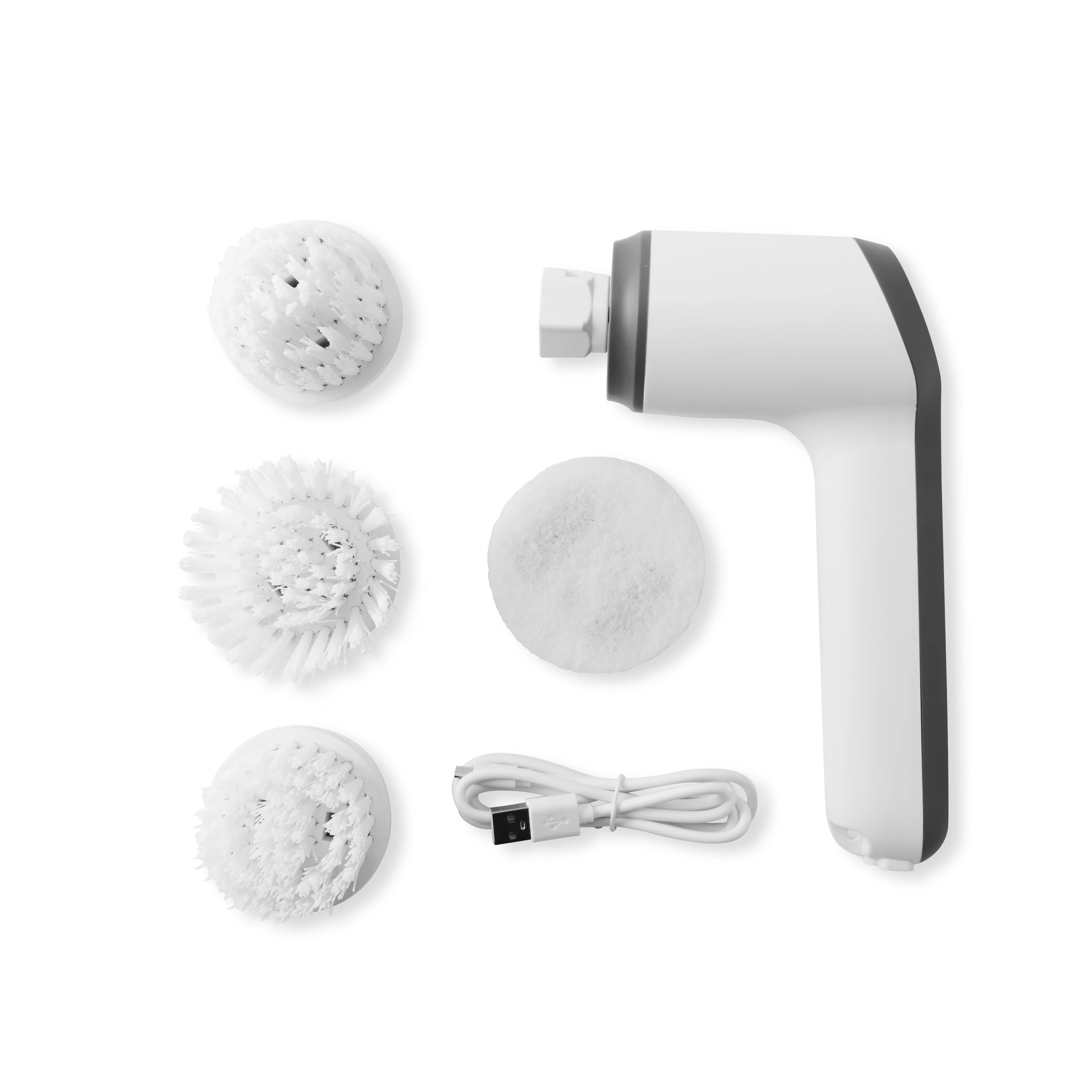 10 Rechargeable Handheld Scrubber - Grey and White, 10 of 10