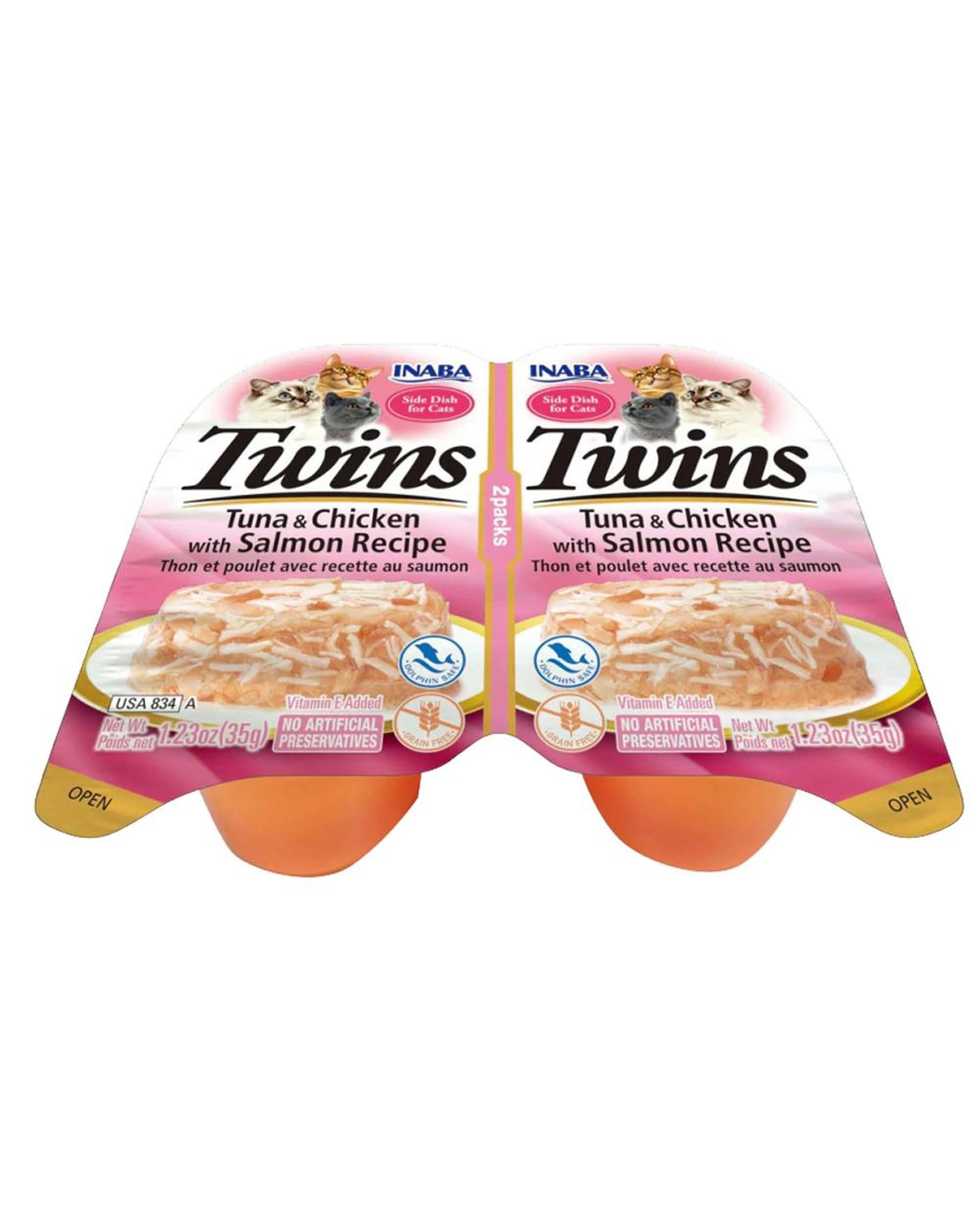 1 Inaba Cat Twins Tuna & Chicken With Salmon 70g 6pk, 1 of 2