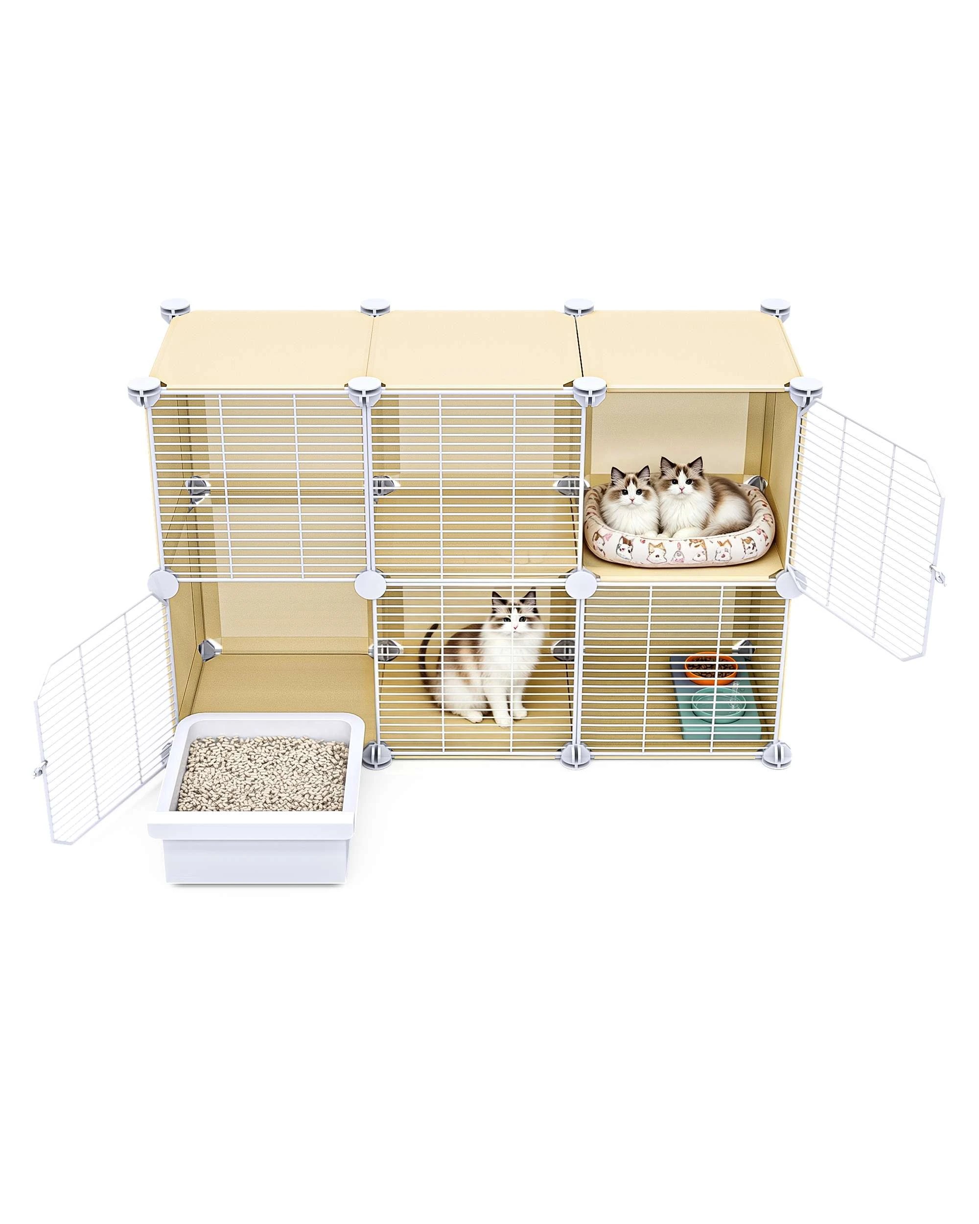 6 Advwin Cat Cage with Cat Litter Box DIY Cat Enclosures Cat Condo House, 6 of 7