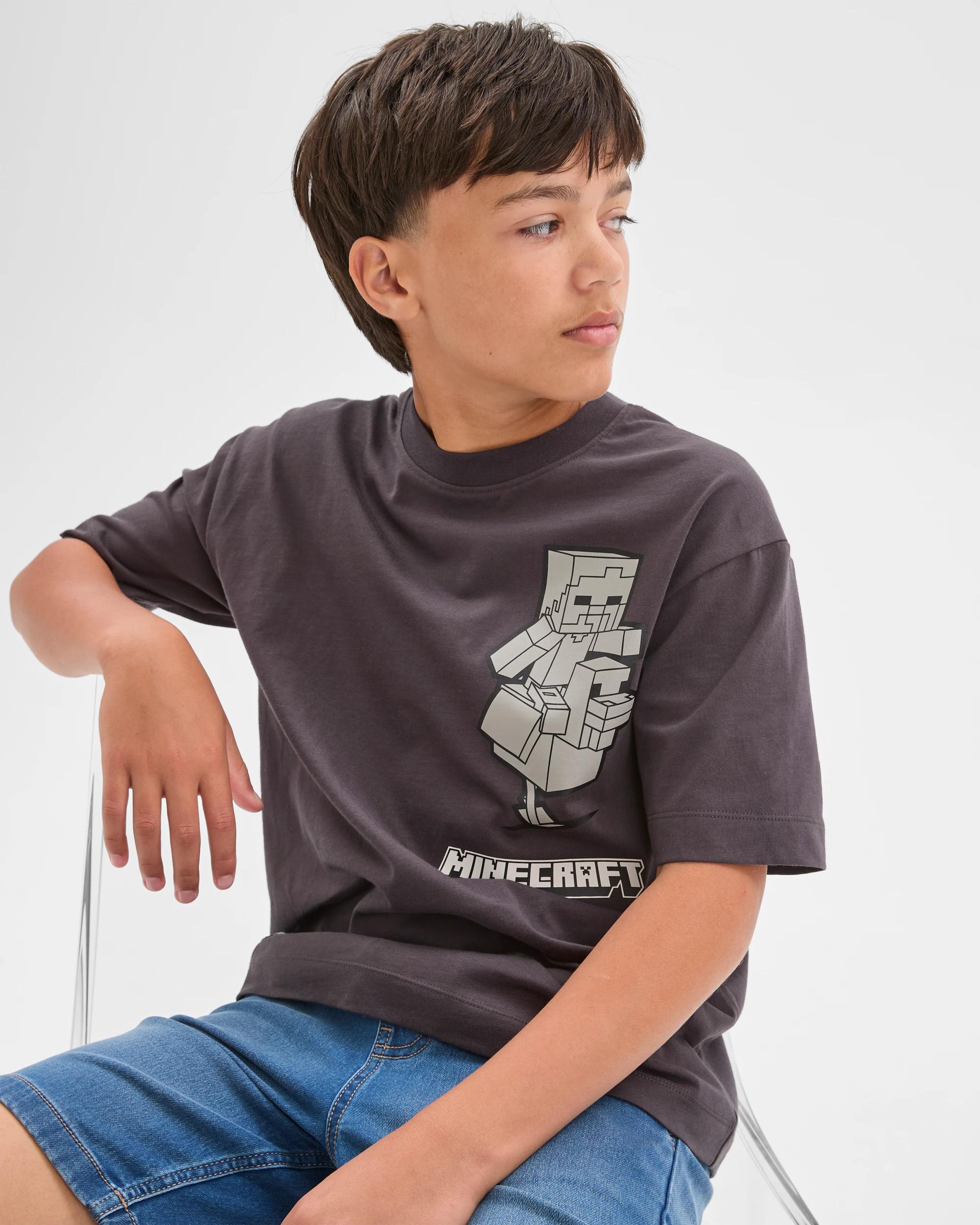 1 Minecraft Chicken Jockey Australian Cotton T-Shirt BLACK, 1 of 6