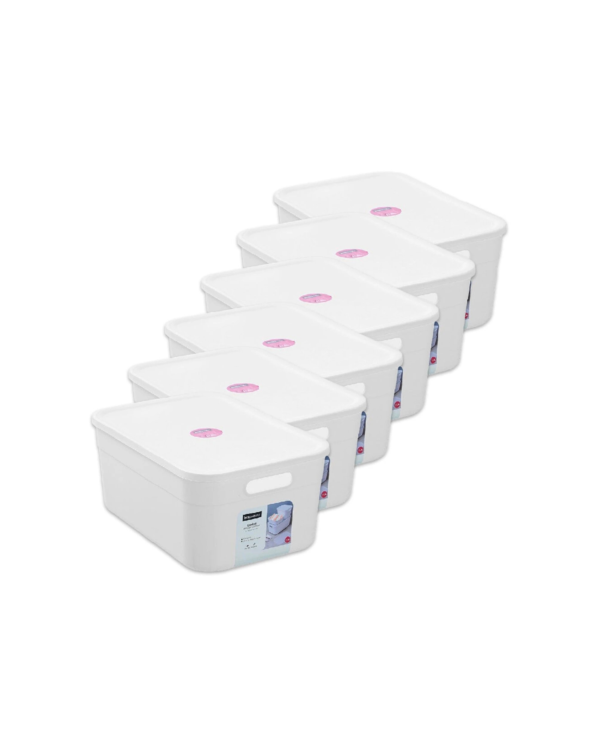 1 6PK Boxsweden Stackable Durable Storage Container 35.5cm 11.5L - Assorted, 1 of 6