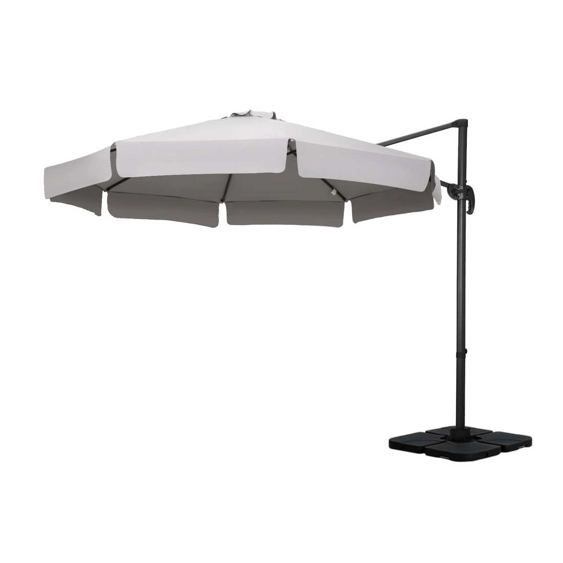 1 Instahut 3m Outdoor Umbrella w/Base Cantilever Beach Roma 360 Degree Tilt - Multi, 1 of 2