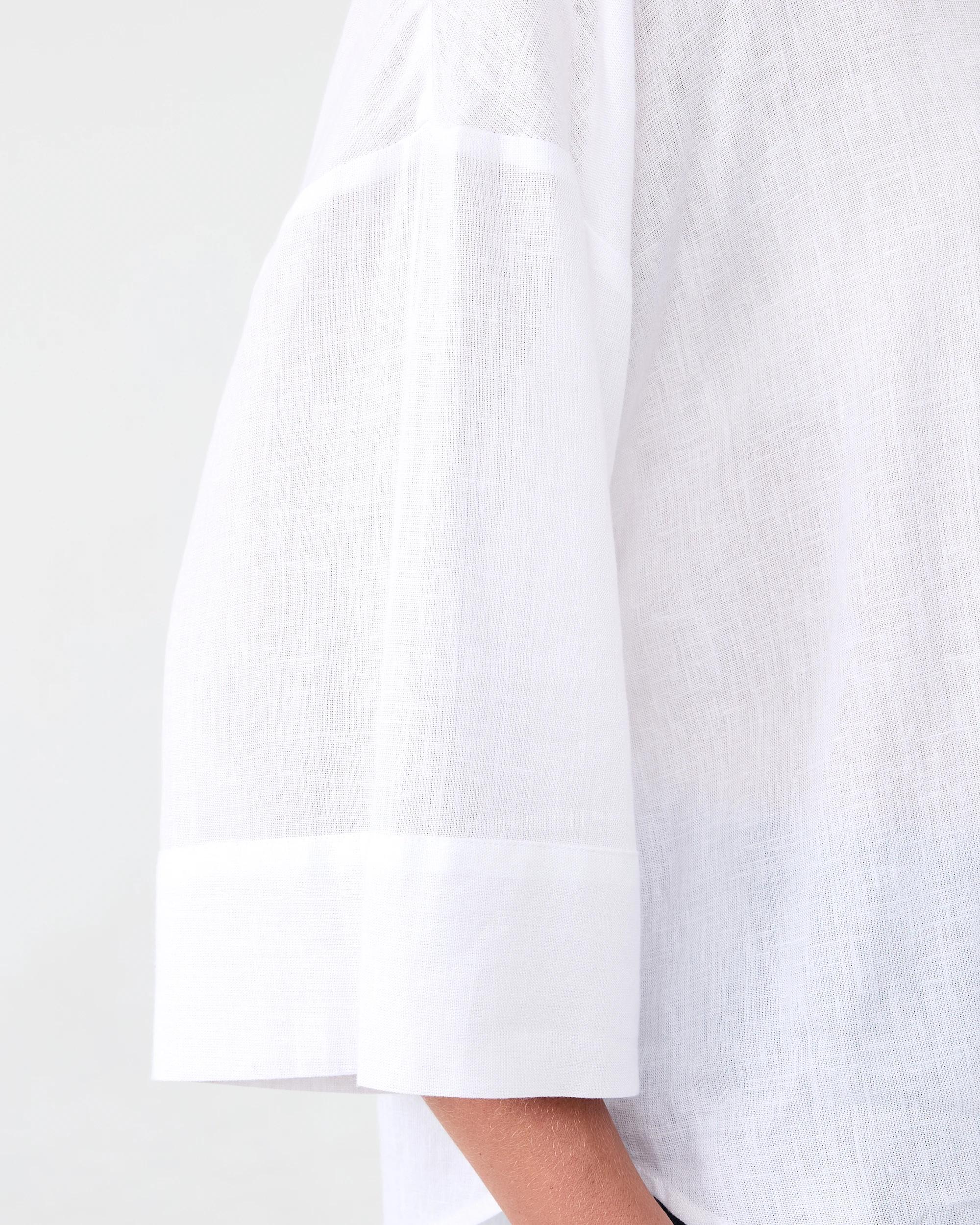 7 Long Sleeve V-Neck Dolman Shirt White, 7 of 8