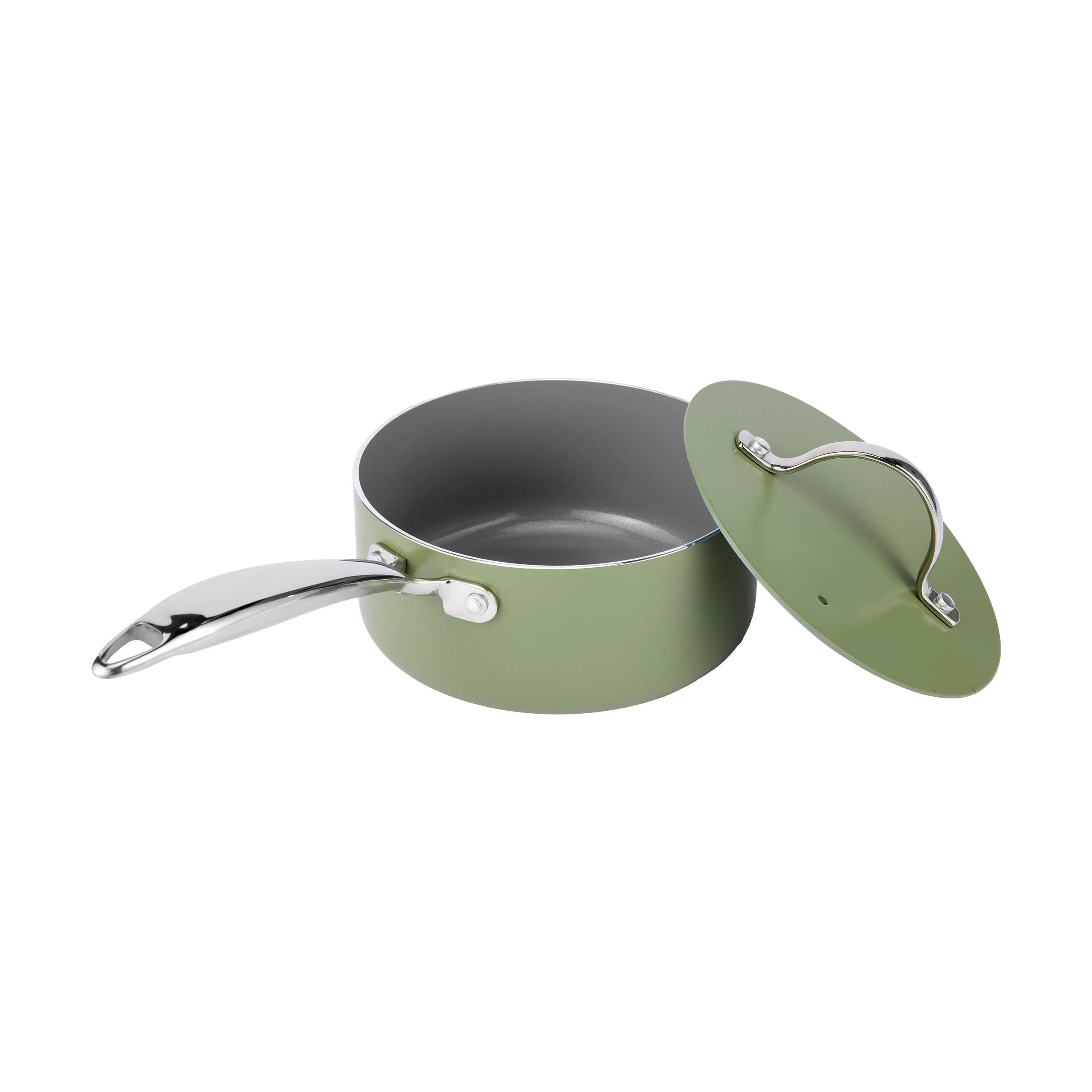 2 16cm Ceramic Non-Stick Saucepan - Green, 2 of 6