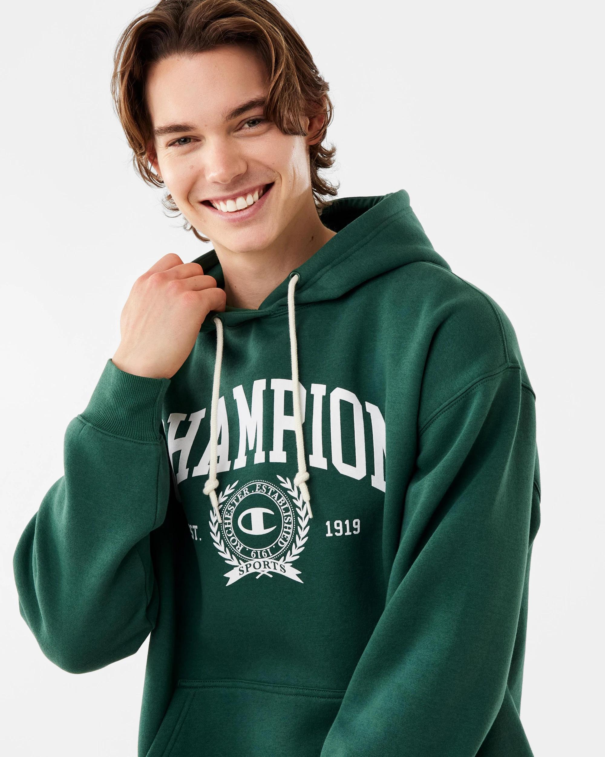 5 Champion Varsity Mens Hoodie Hunt Green, 5 of 8