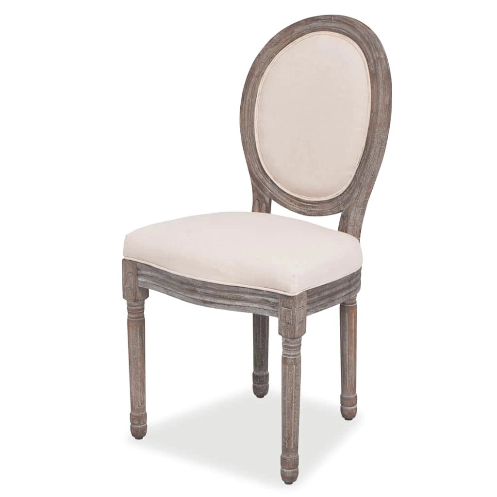 2 Vidaxl Dining Chairs 2 Pcs Fabric - Beige, 2 of 7
