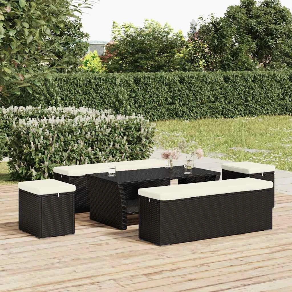 3 vidaXL ottoman bench Removable Covers - Black, 3 of 8