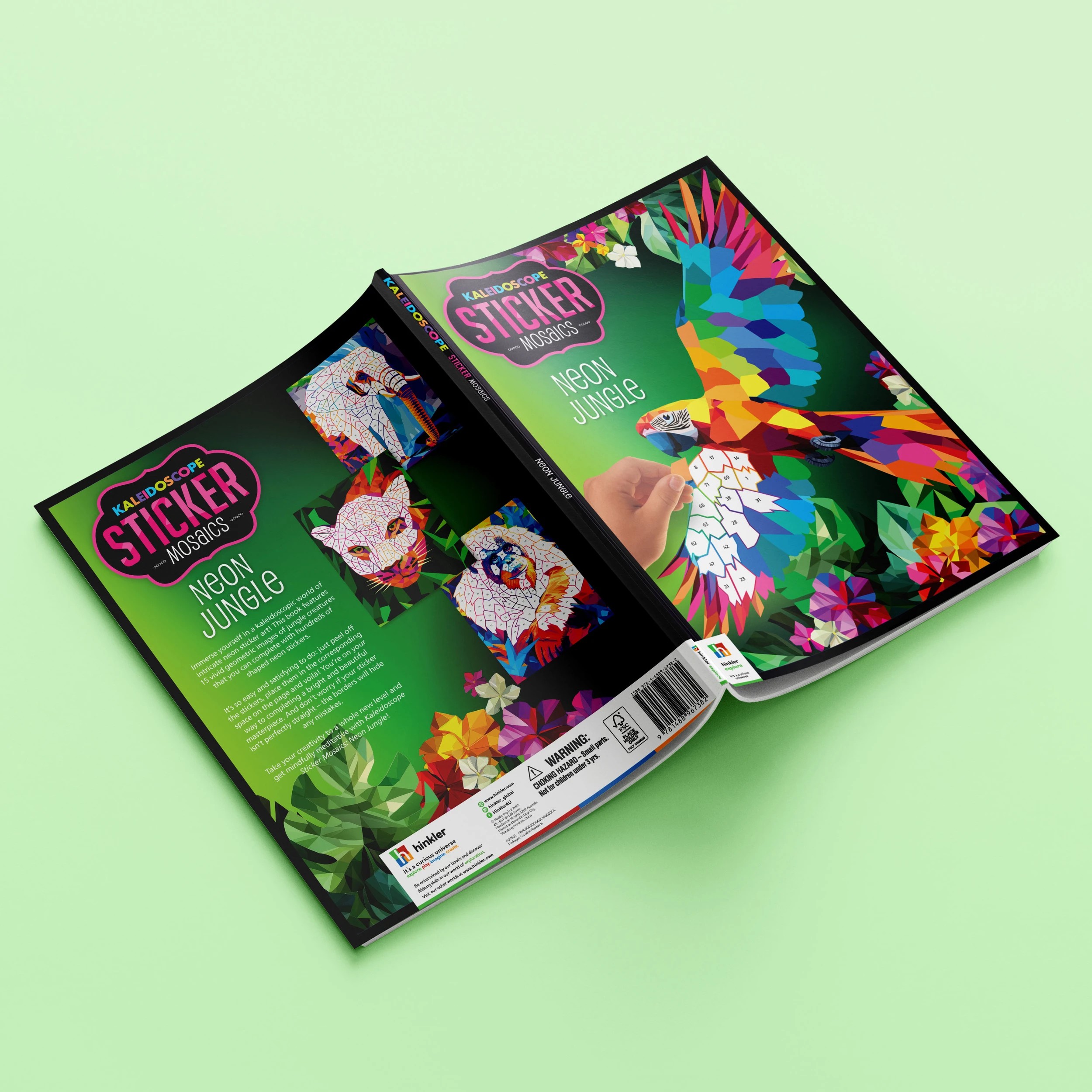 5 Kaleidoscope Sticker Mosaics: Neon Jungle​ - Book, 5 of 5