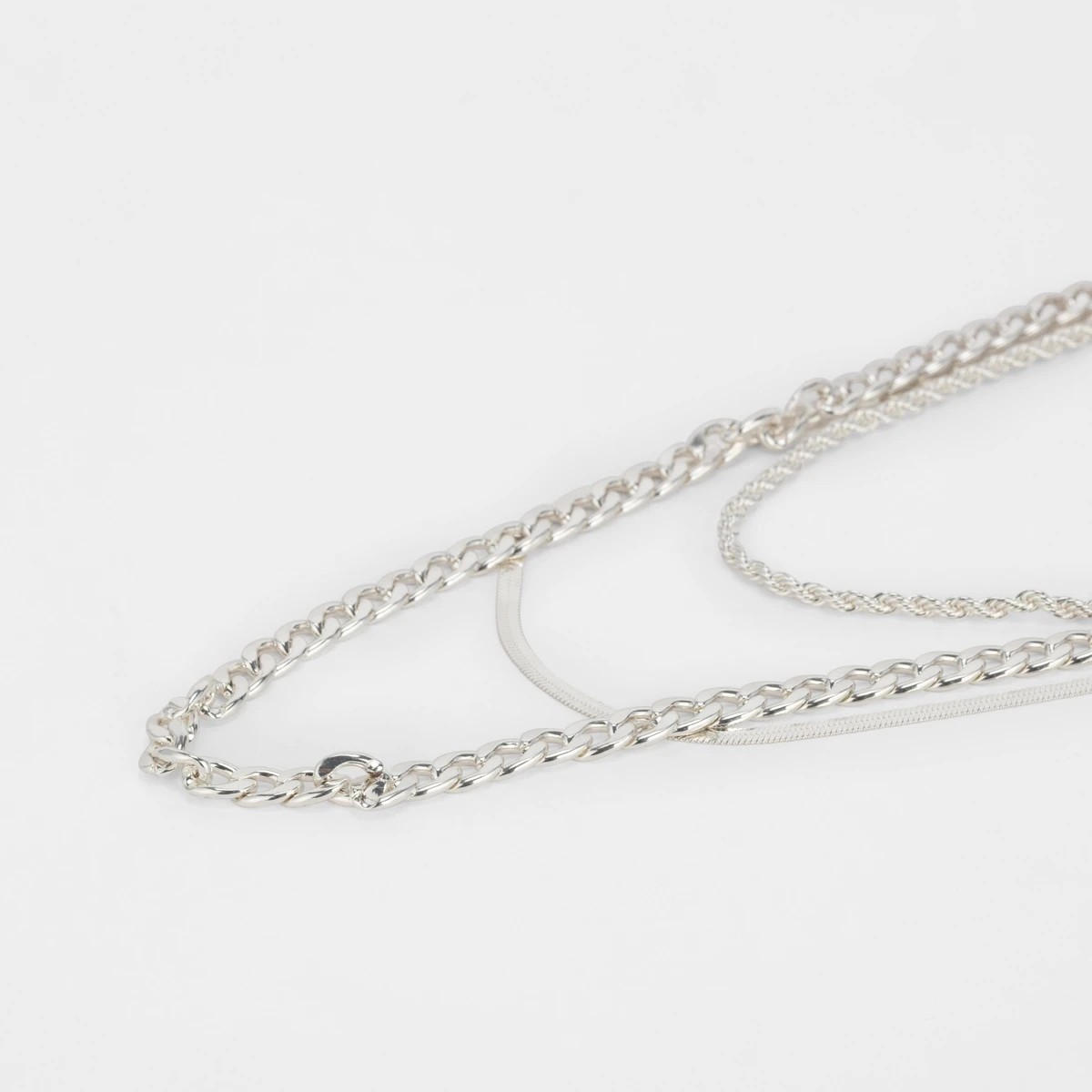 1 3 Pack Essential Chain Necklace - Silver Tone, 1 of 5