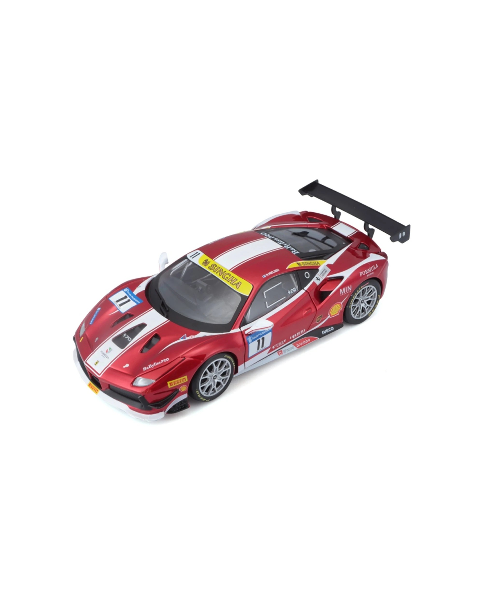 1 Bburago Model Kit 2017 Ferrari 488 Challenge Race Car Replica - Red, 1 of 7