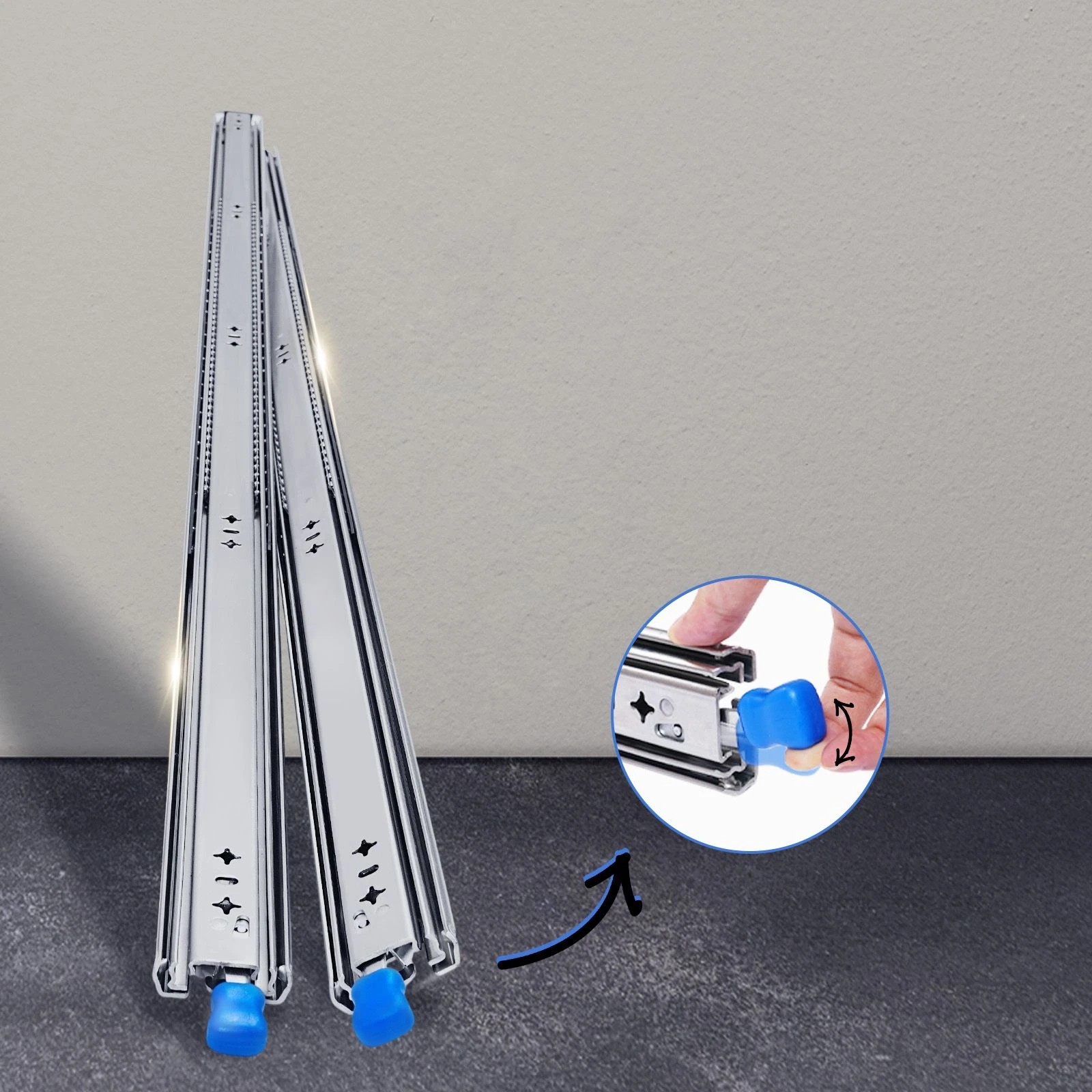 2 Ausway Heavy Duty Locking Drawer Runners 120kg Ball Bearing Slides Full Extension, 2 of 10