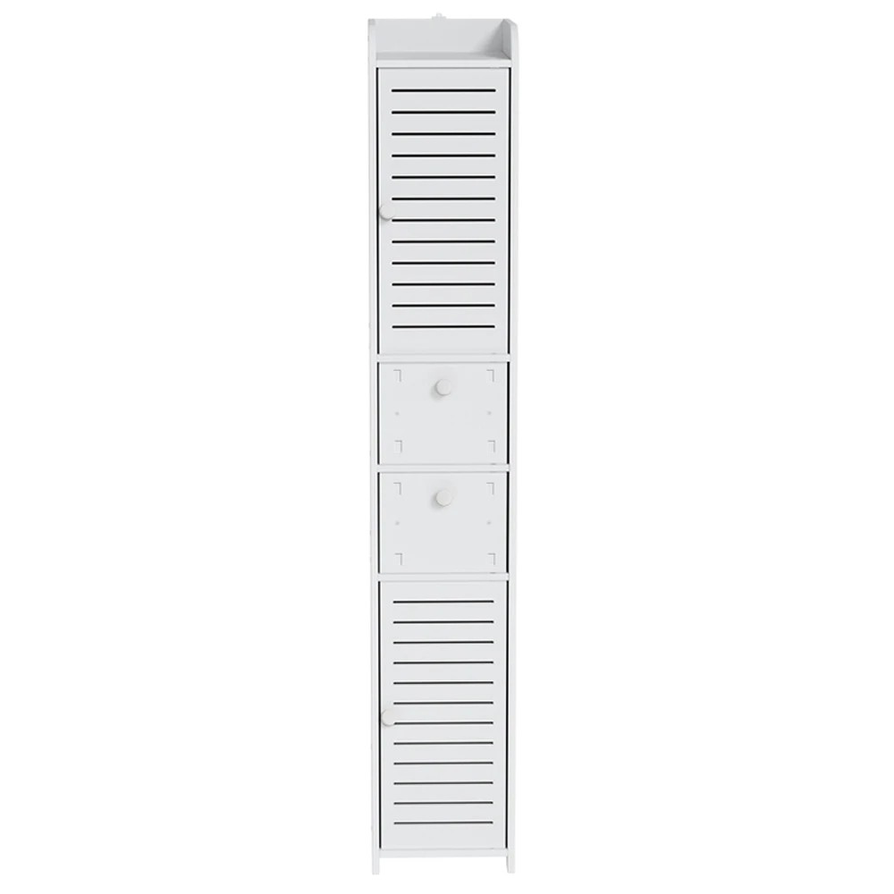3 Artiss 2X Bathroom Toilet Storage Cabinet Laundry Tallboy Cupboard - White, 3 of 8