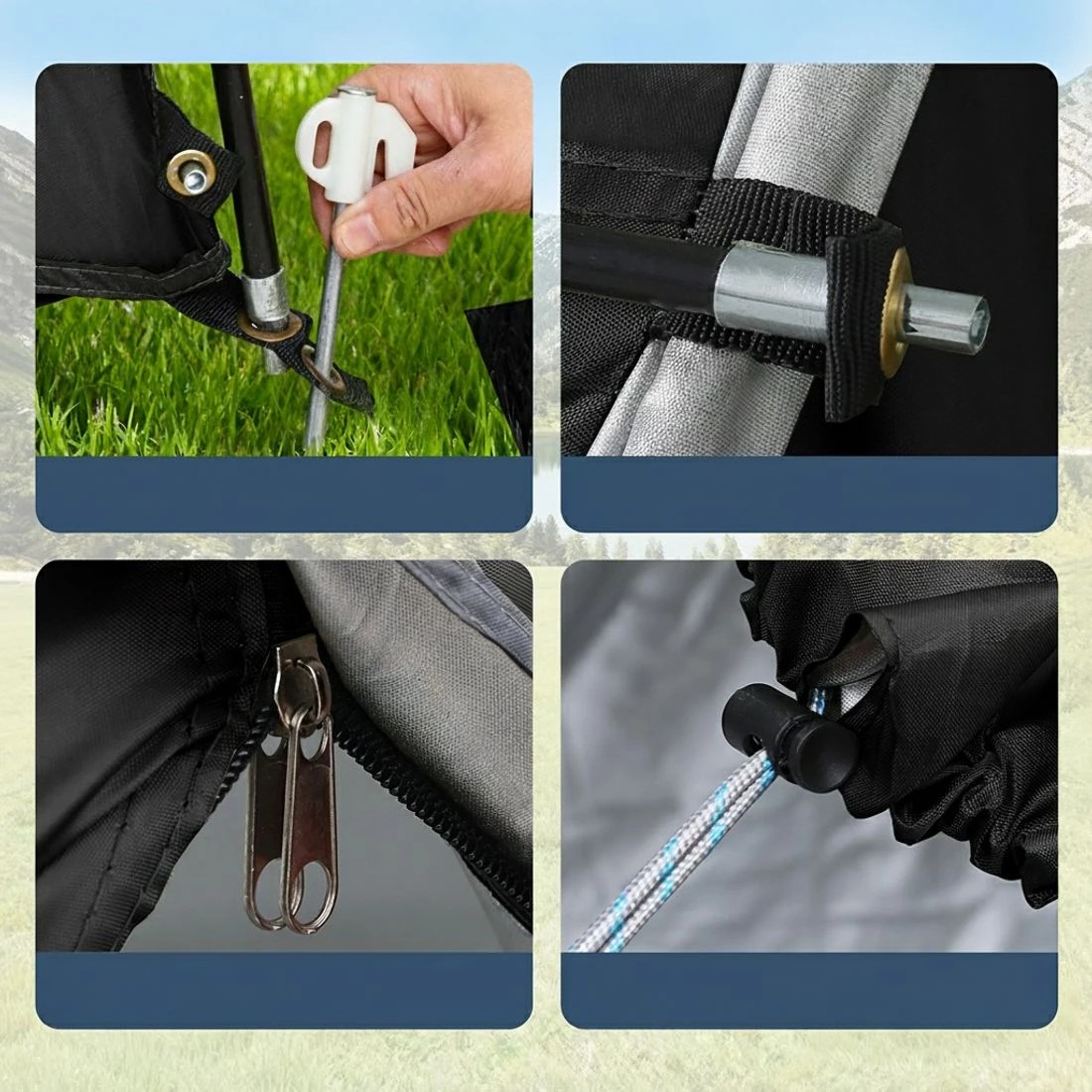 8 Weisshorn Camping Tent Car SUV Rear Hatchback Tents Canopy Portable Outdoor Family - Black, 8 of 8