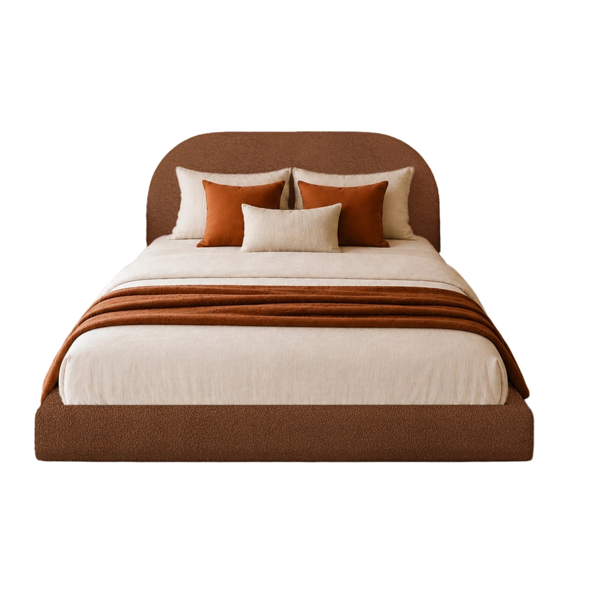 1 Milano Contour Boucle Tool Free Bed Frame - Double Bed - Brown, 1 of 3