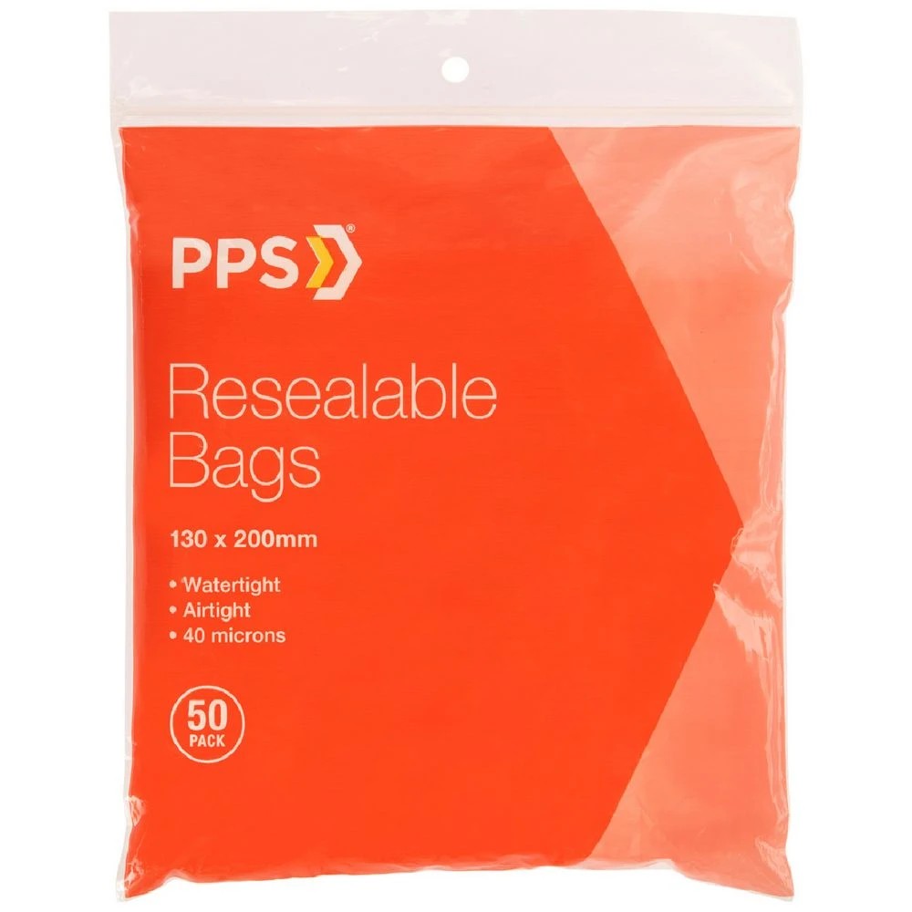 1 PPS 130 x 200mm Resealable Bags 50 Pack, 1 of 3