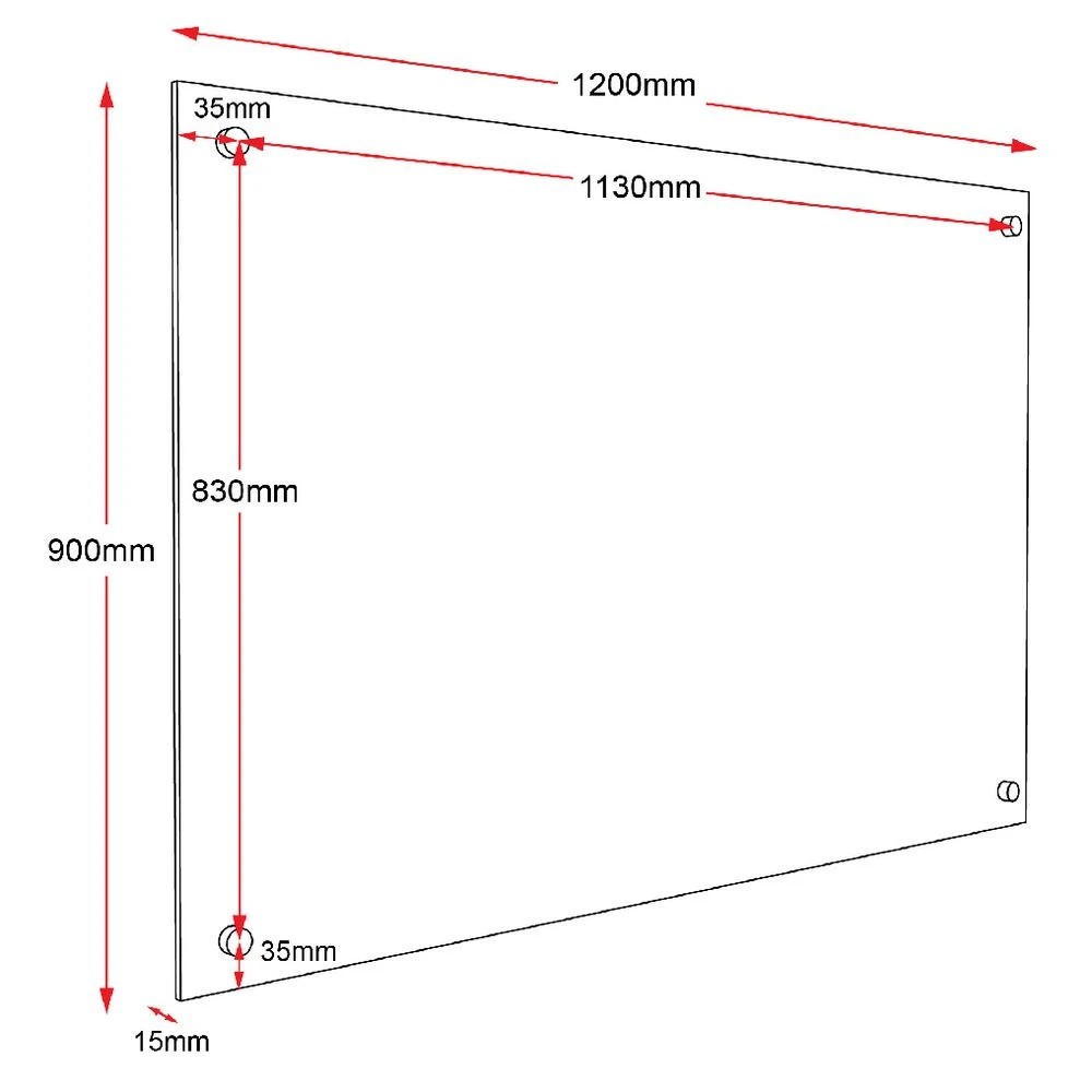 3 J.Burrows Magnetic Glass Board 1200 x 900mm White, 3 of 4