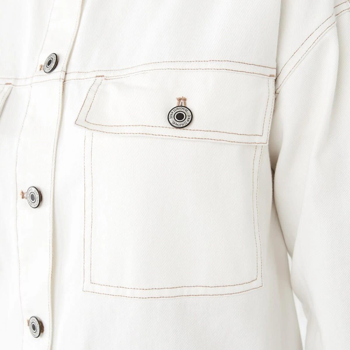 7 Denim Utility Shacket Ecru, 7 of 10