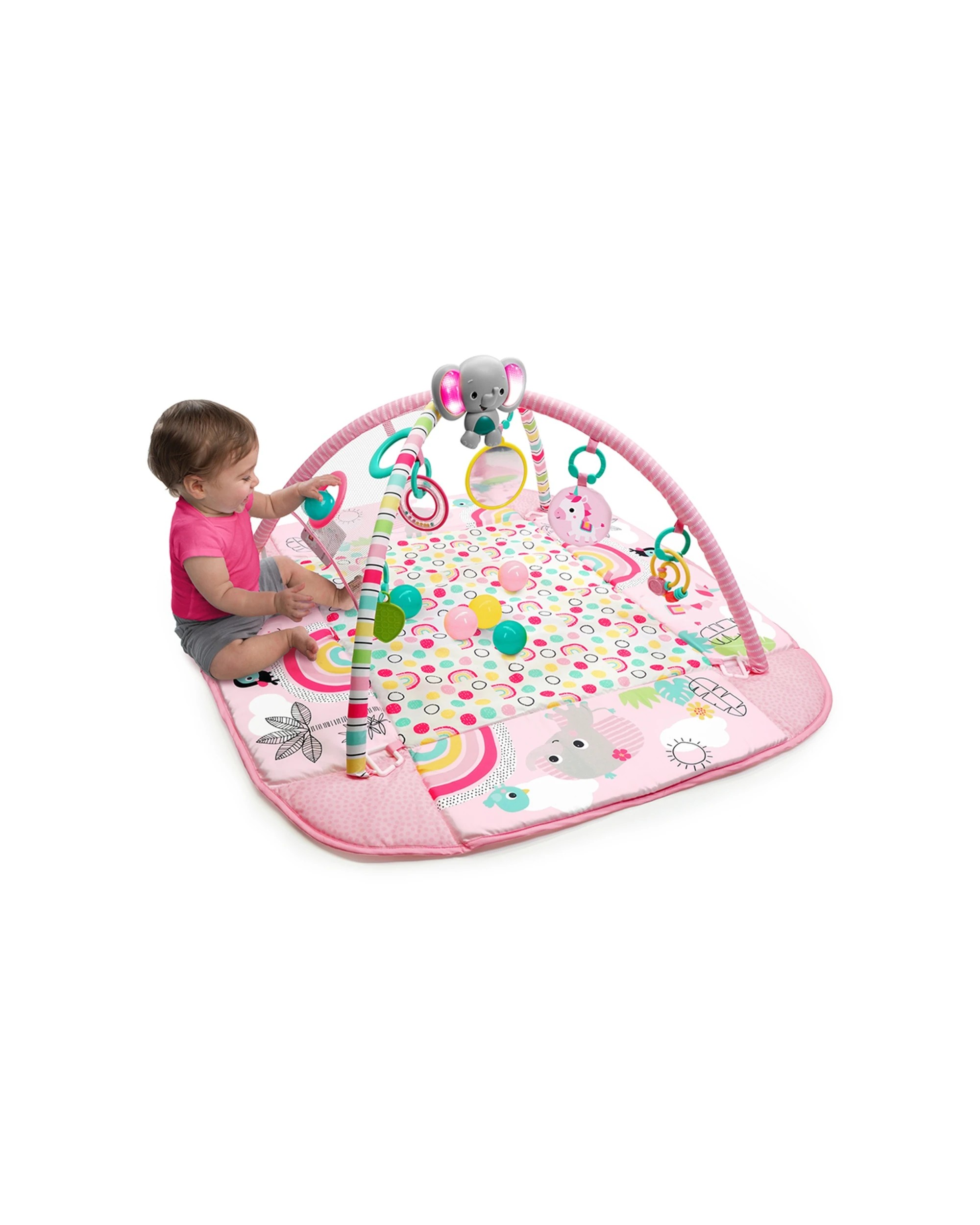 4 Bright Starts 5in1 Baby Your Way Play Mat Activity Gym Ball Pit Rainbow Tropics
 - Multi, 4 of 9