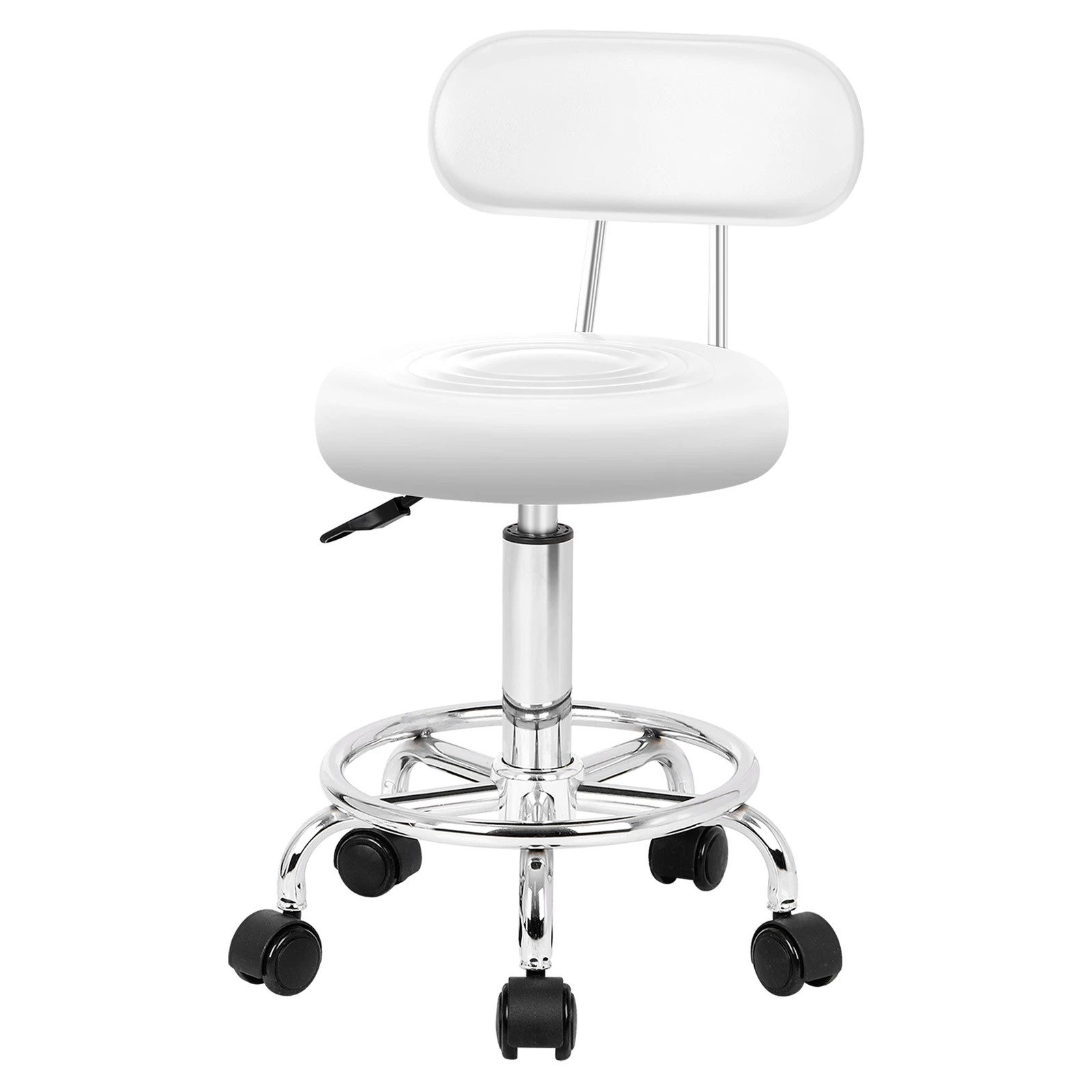 10 Alfordson 2x Salon Stool Backrest Swivel Barber Hair Dress Chair Declan - White, 10 of 10