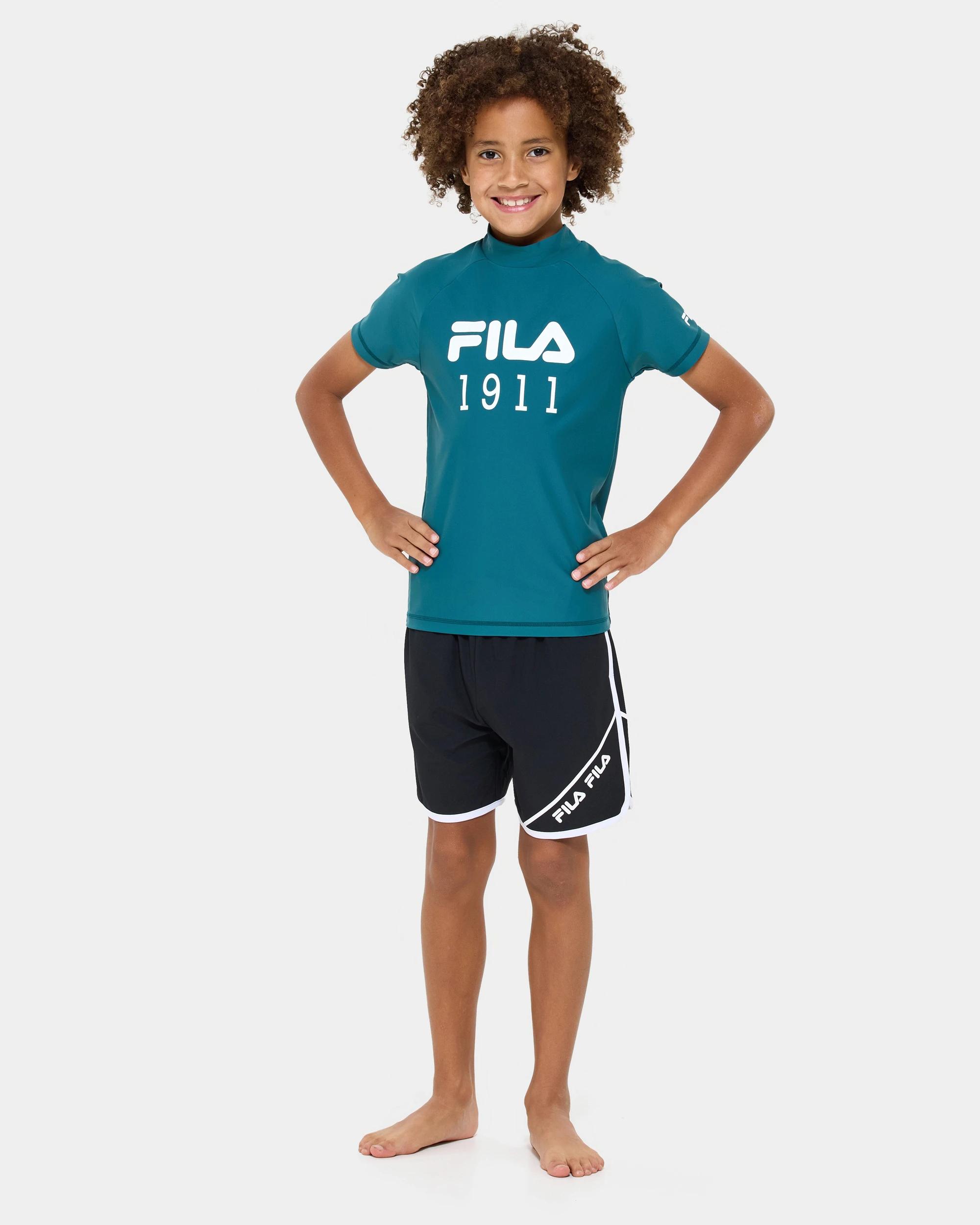 6 Adam Short Sleeve Rash Vest - Fila GREEN, 6 of 6