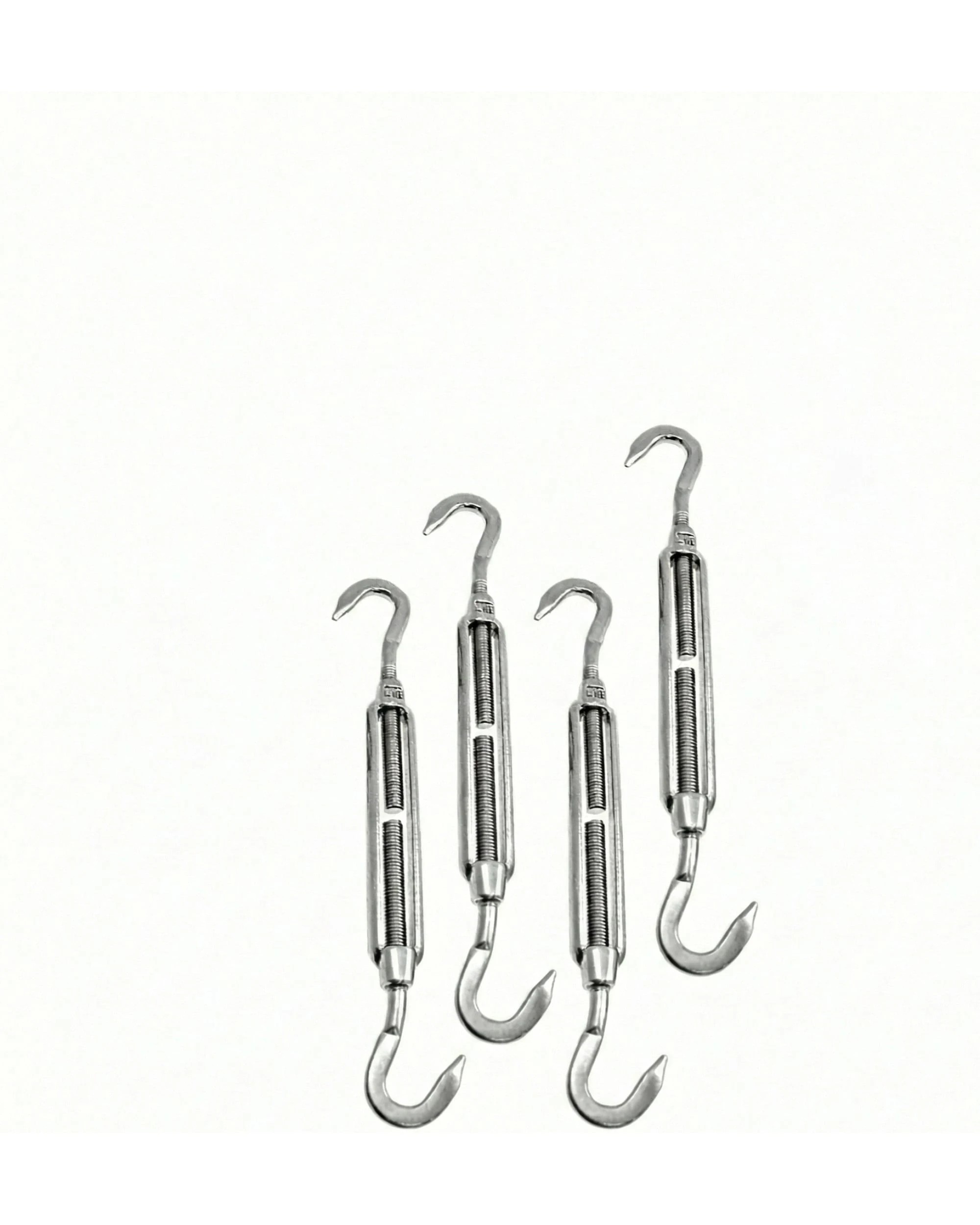 3 Shade Sail Steel Mountain Kit Carabiner Pad EyeTurnbuckle Set - Silver, 3 of 3