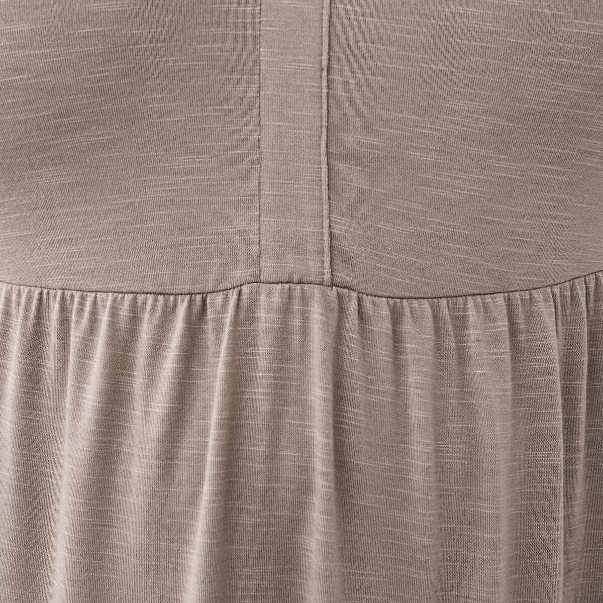 6 Curve Short Sleeve Jersey Midi Dress Taupe Brn, 6 of 7
