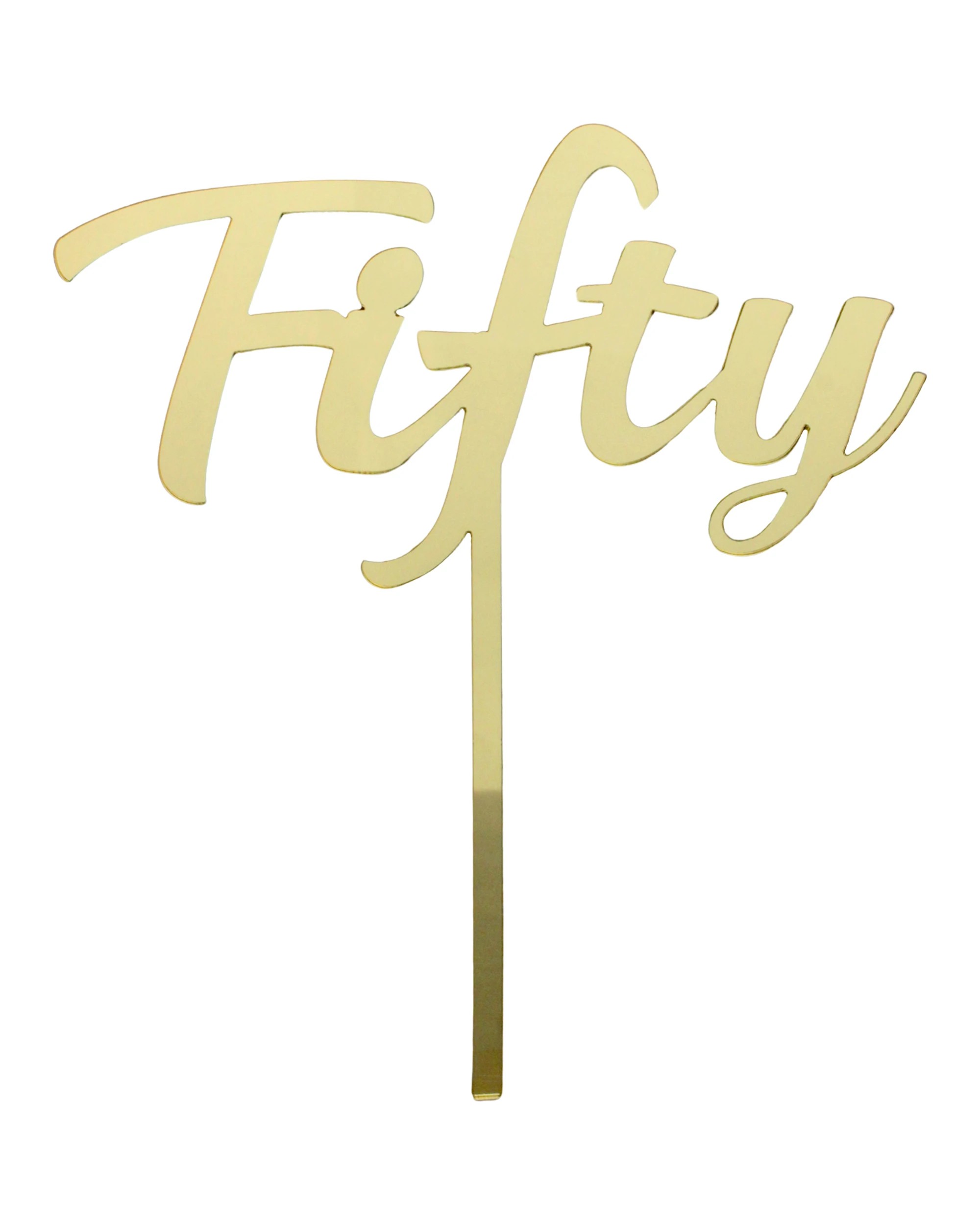 1 Artwrap Fifty Acrylic Cake Topper - Gold, 1 of 2