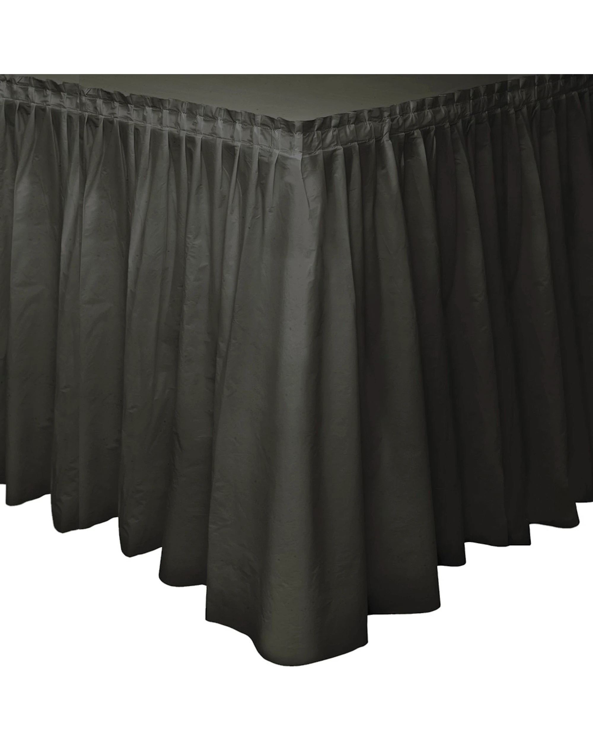 1 Unique Black Plastic Table Skirt - Black, 1 of 1