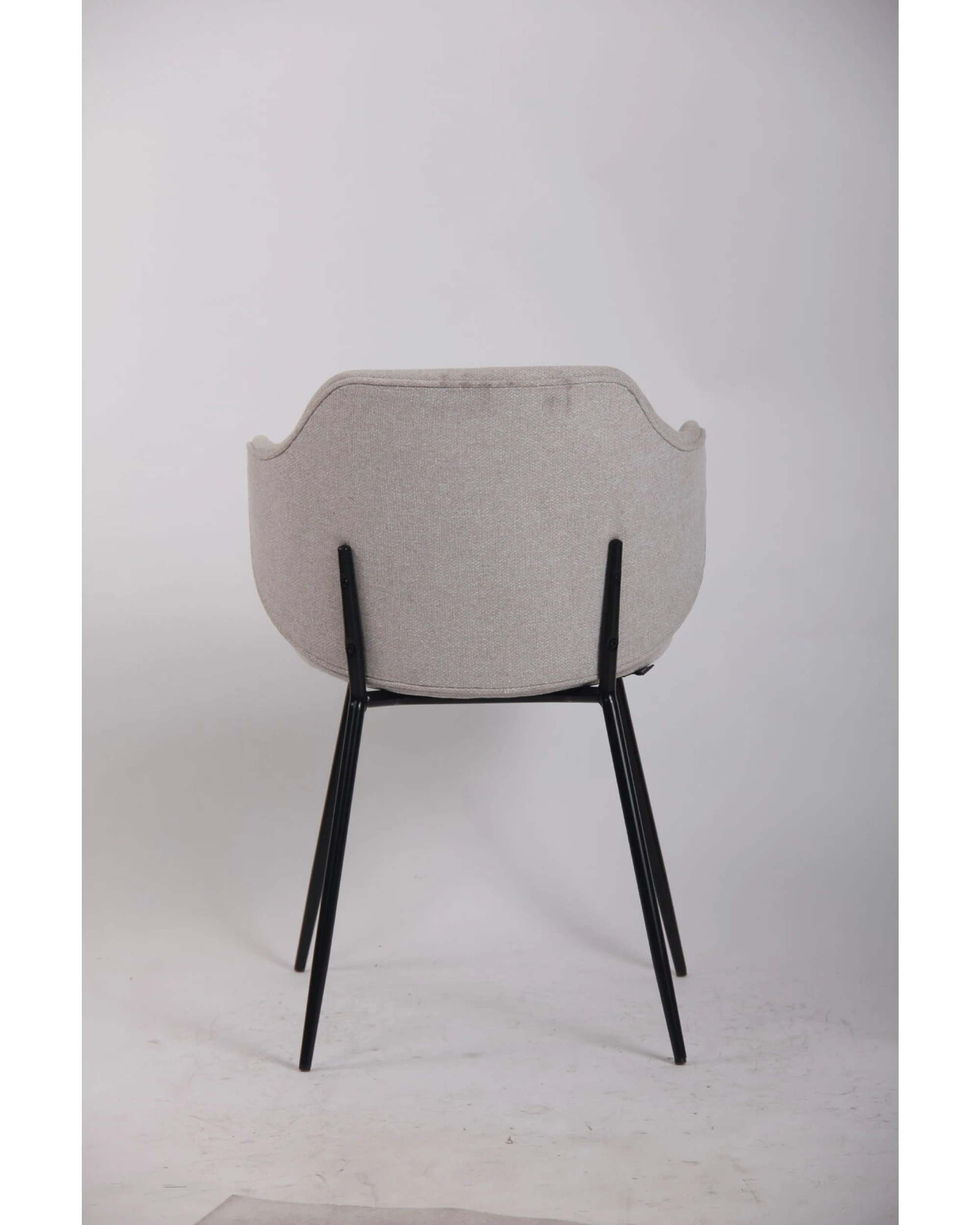 5 Br Home Set Of 6 Dining Chairs Fabric With Metal Legs In Ivory Beige, 5 of 5