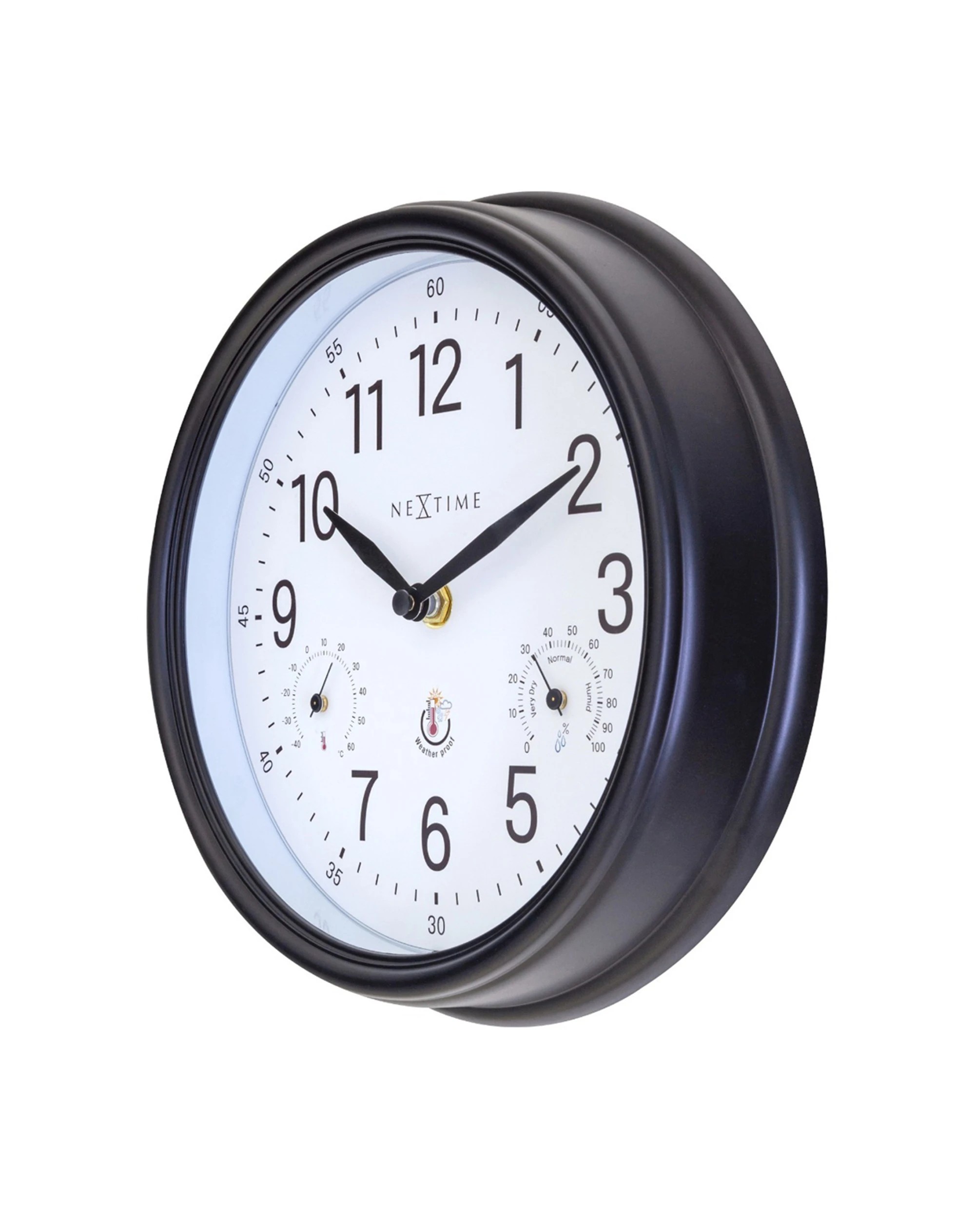 3 NexTime Wall Clock Jasmine Outdoor Weatherproof 23.5cm - Black, 3 of 5