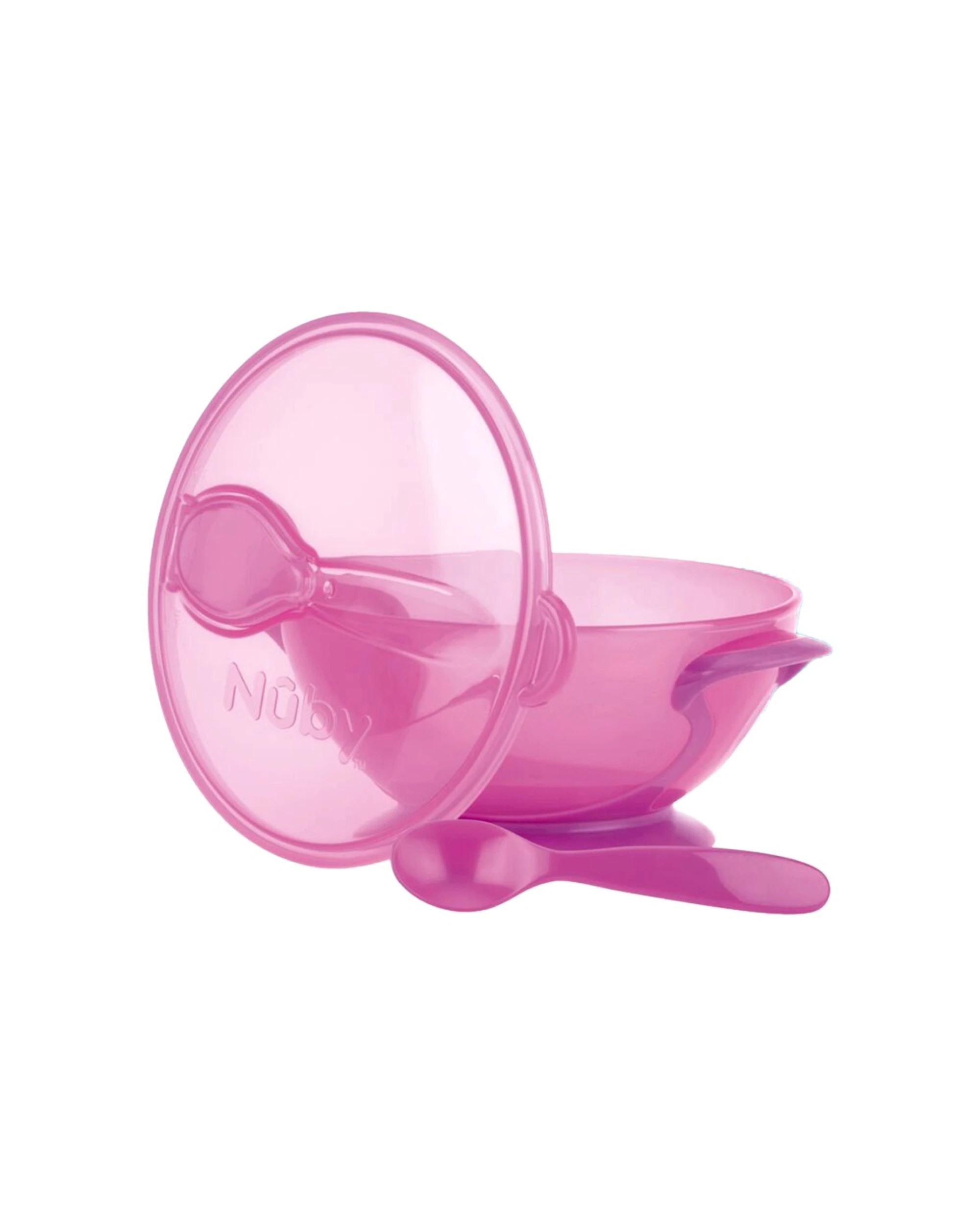 1 Nuby Kids Toddler Food Suction Bowl With Spoon And Lid Spill Proof Base - Multi, 1 of 2