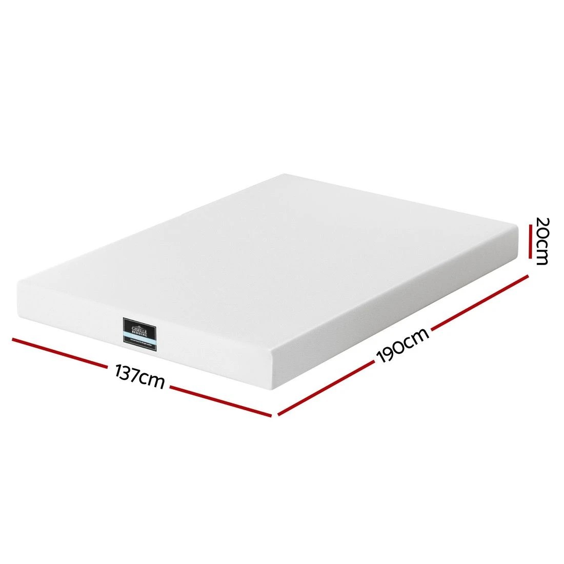 2 Giselle 20cm Memory Foam Mattress Green Tea Double - White, 2 of 5