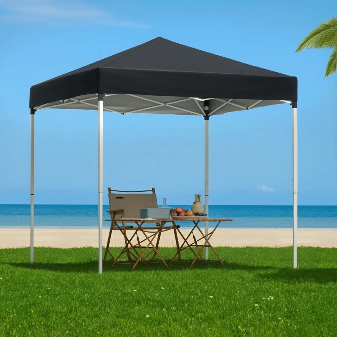 7 Instahut Gazebo 2x2m Outdoor Patio Garden Marquee Shade w/ Base Pods - Black, 7 of 7