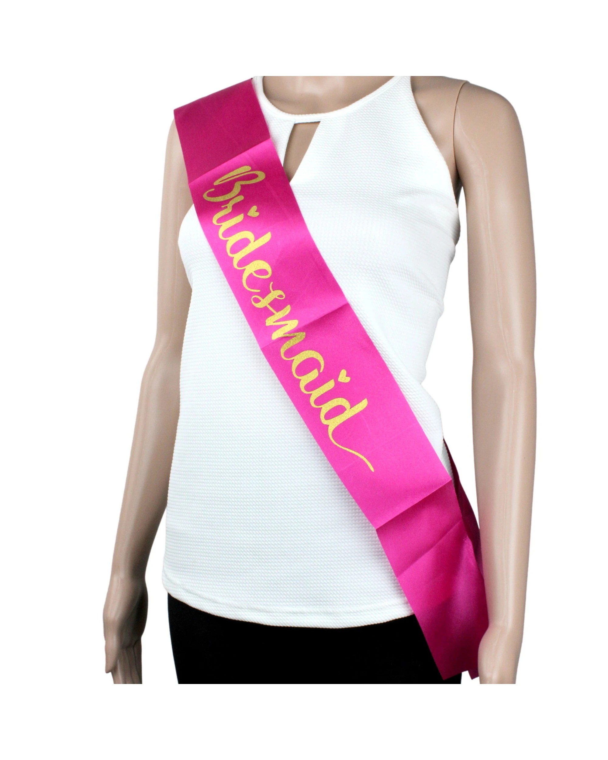 1 JD Party Bridesmaid Hot Satin Sash - Pink, 1 of 1