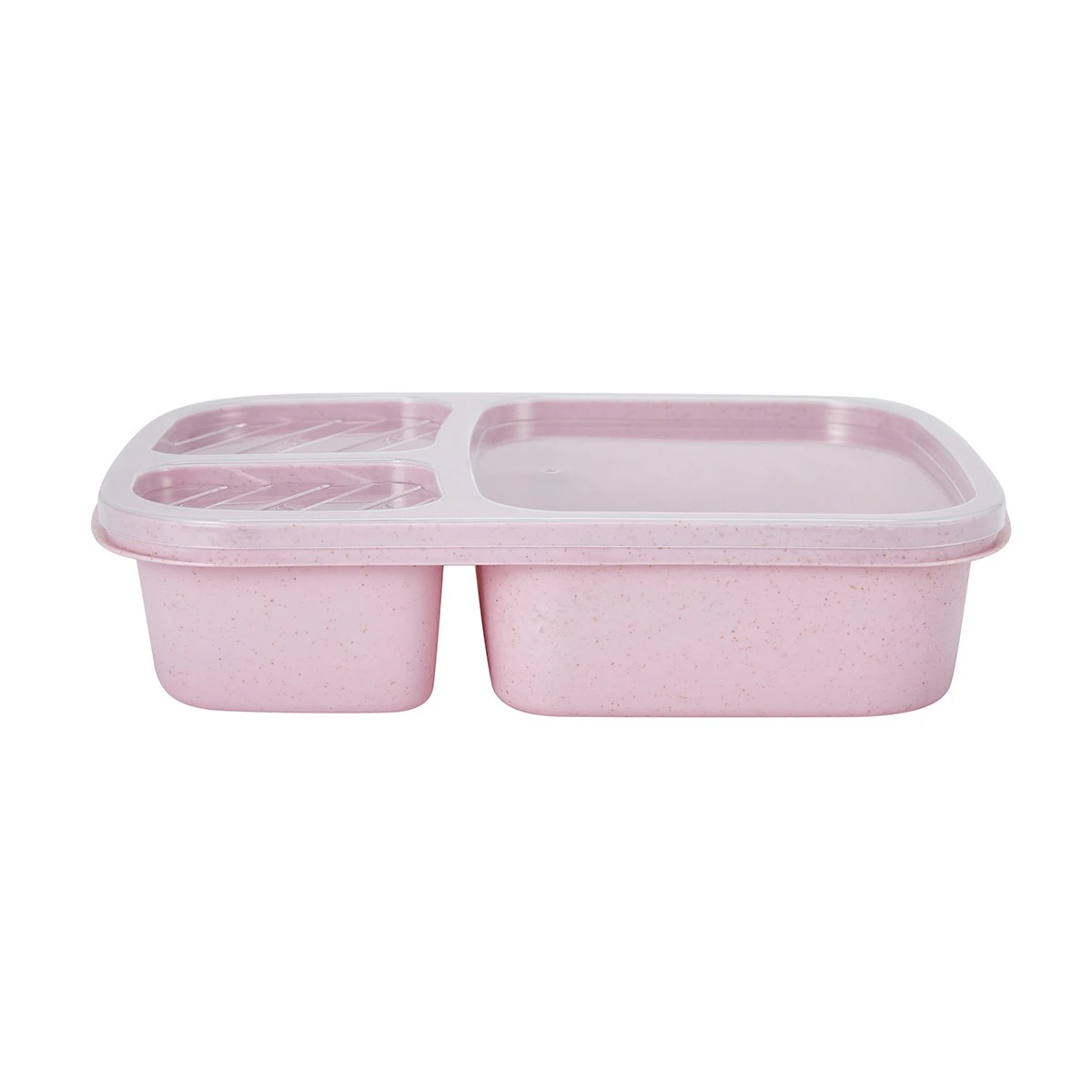 2 Pink Wheat Straw 3 Section Container Lunch Box, 2 of 4