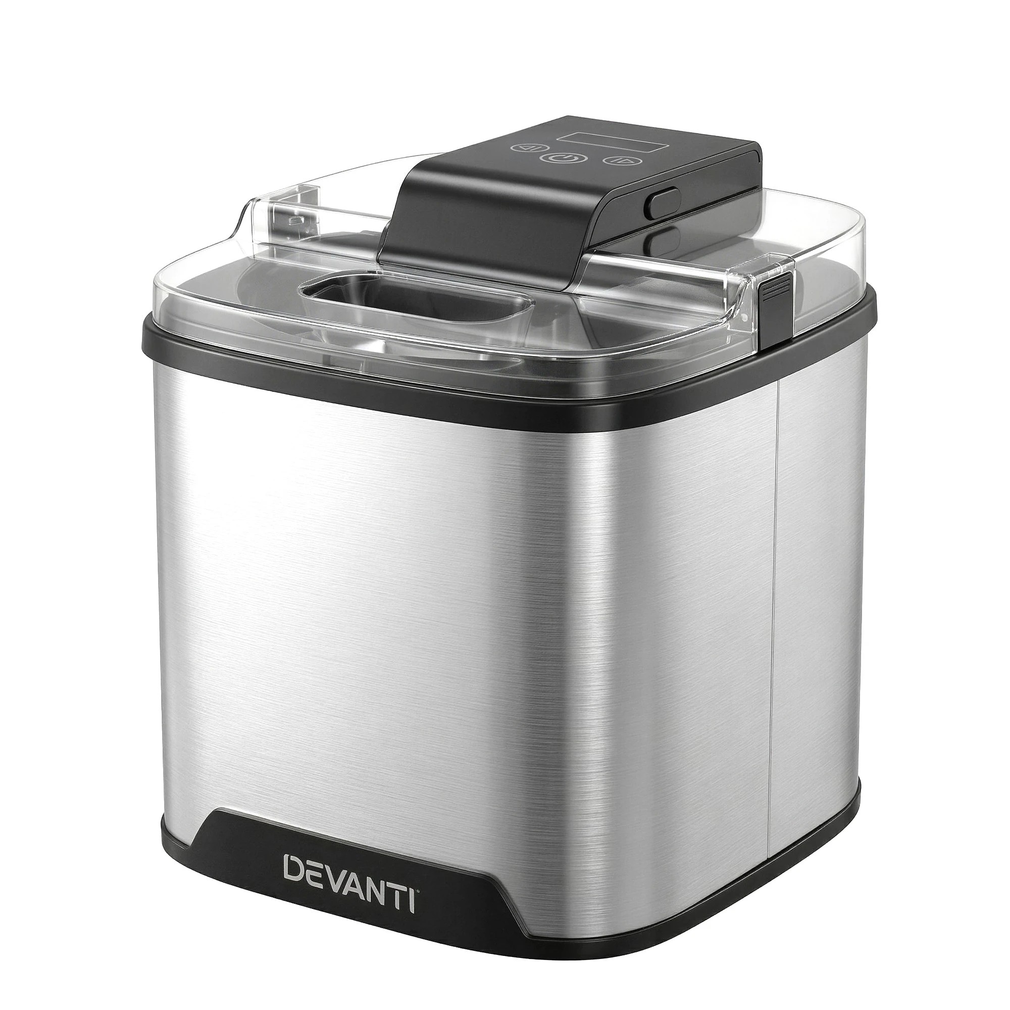 1 Devanti Ice  Maker Machine 2L Homemade Gelato Sorbet Frozen Drinks - Black, 1 of 4