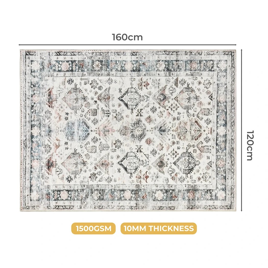 3 Marlow Machine Washable Floor Rug Distressed Vintage, 3 of 8