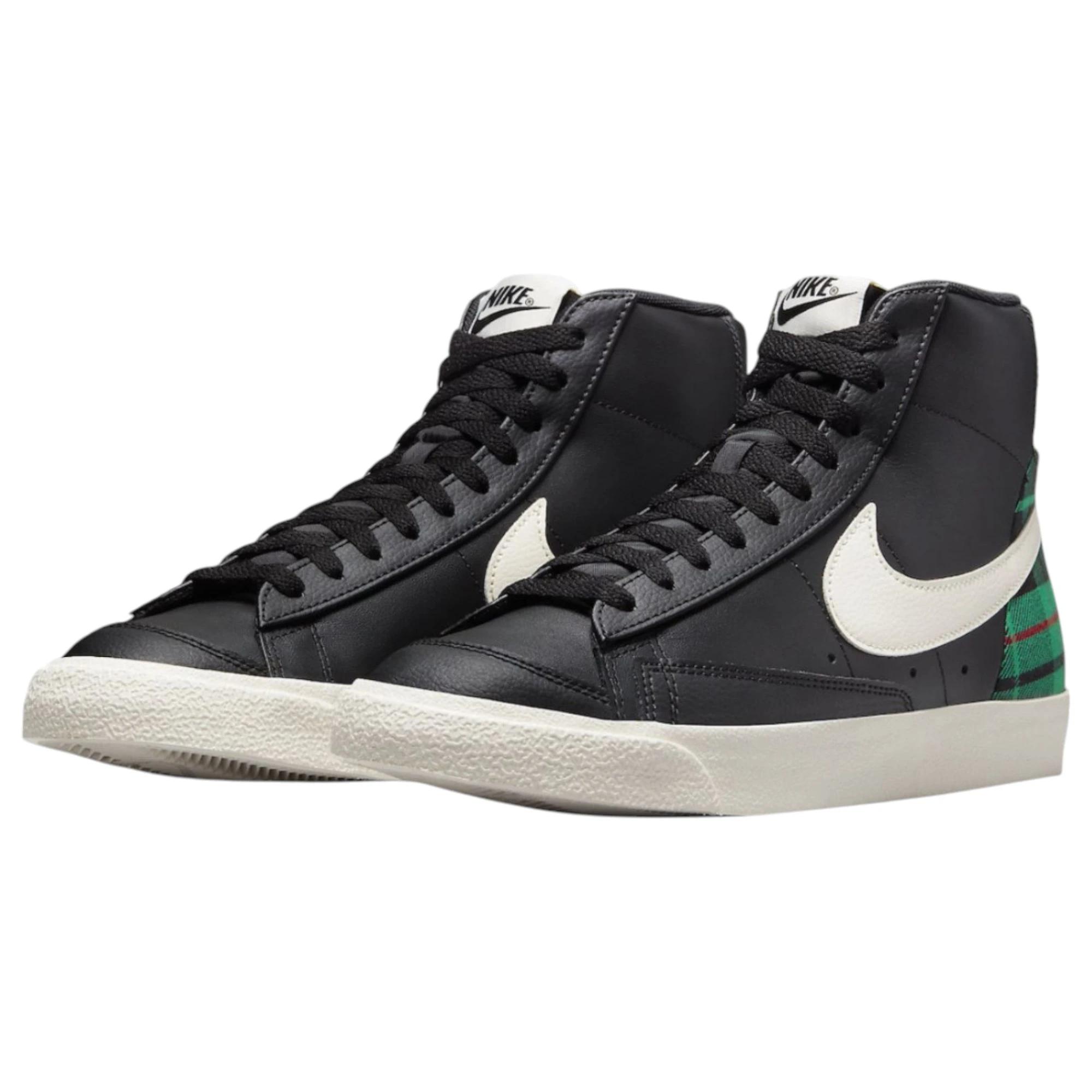 1 Nike Mens Blazer Mid 77 Black/ Green Athletic Shoes BLACK/GREEN, 1 of 6