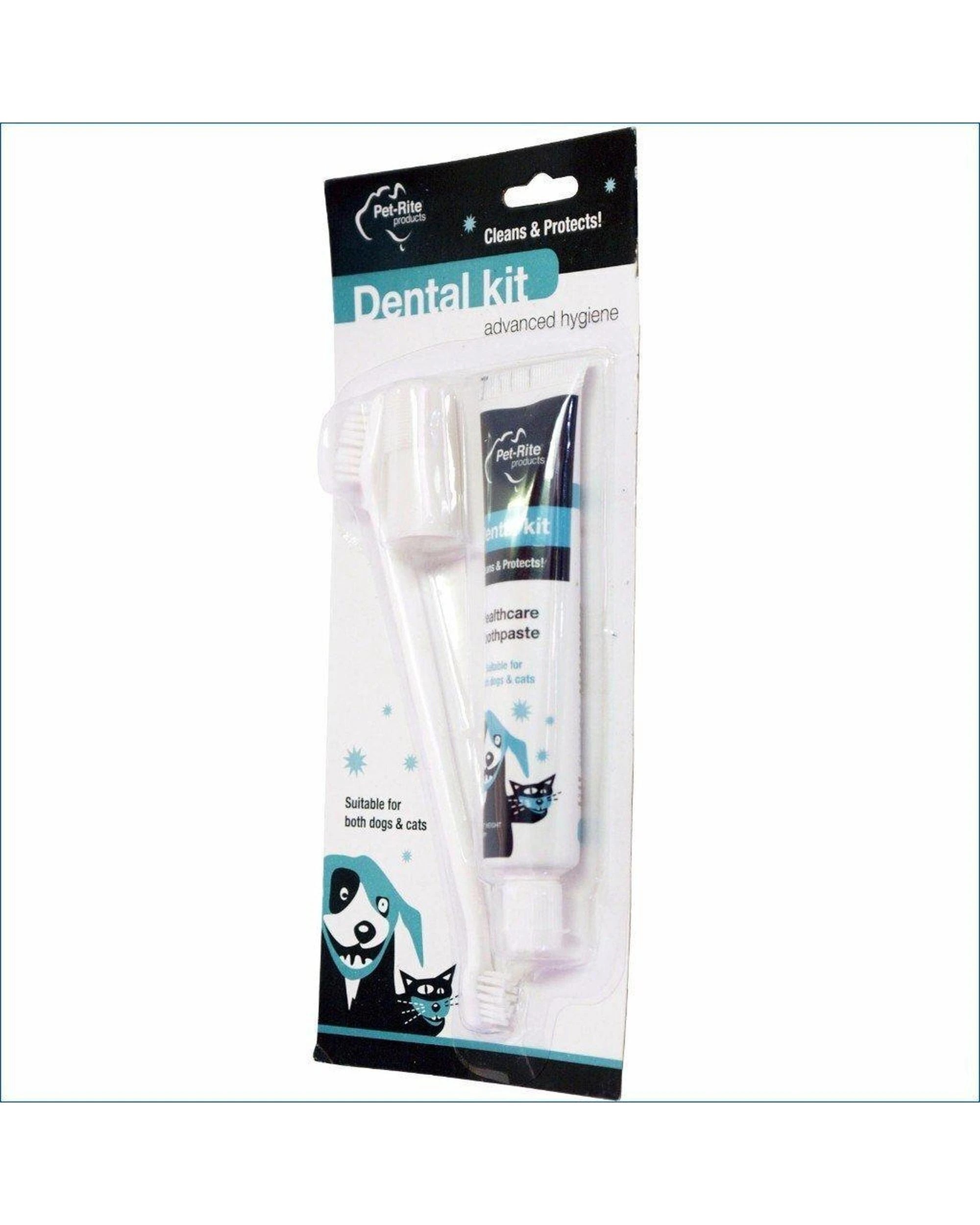 1 Pet-Rite Dental Kit Cats & Dogs Toothpaste & Finger Brush 70g, 1 of 1