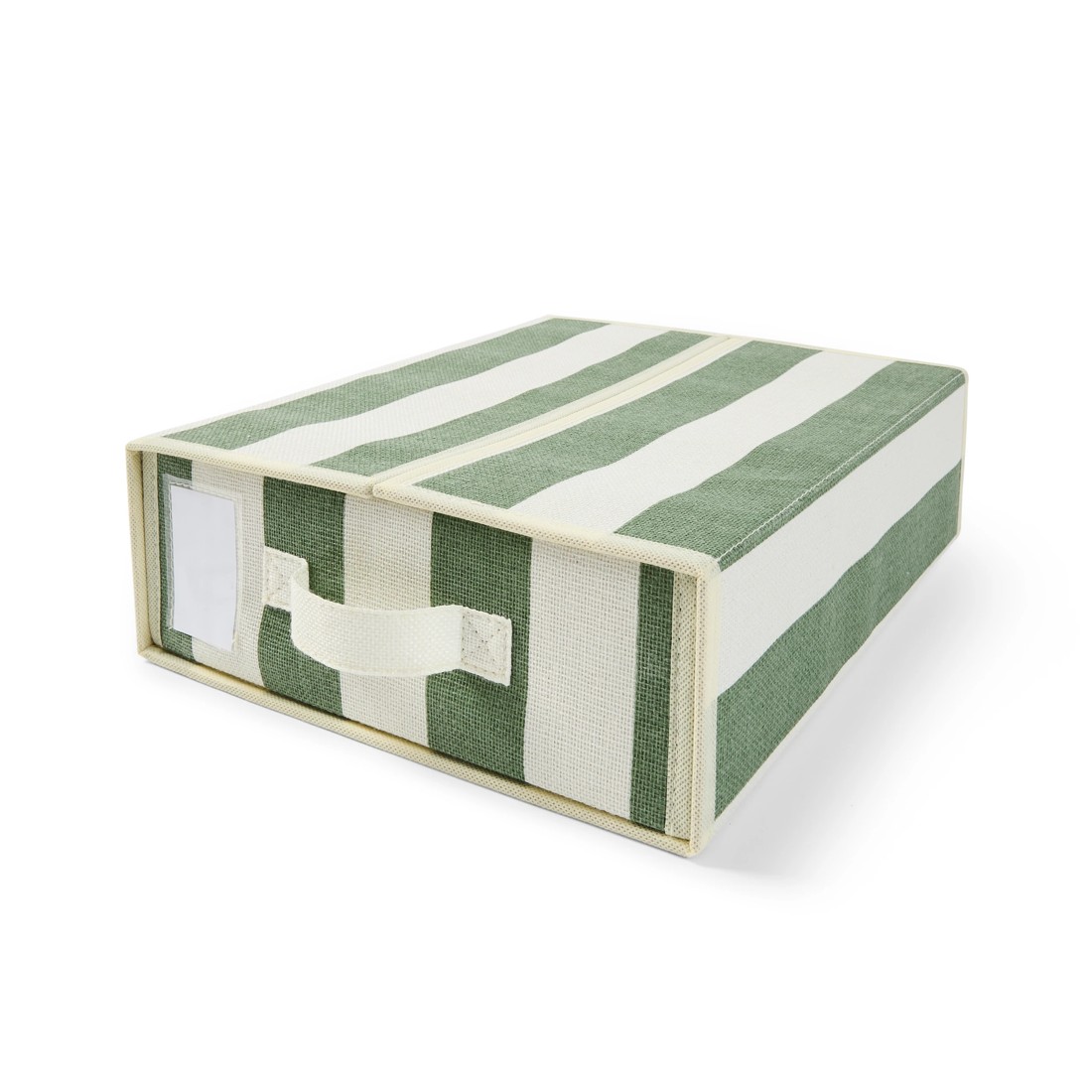 2 Linen Look Bed Linen Box - Green Stripe, 2 of 10