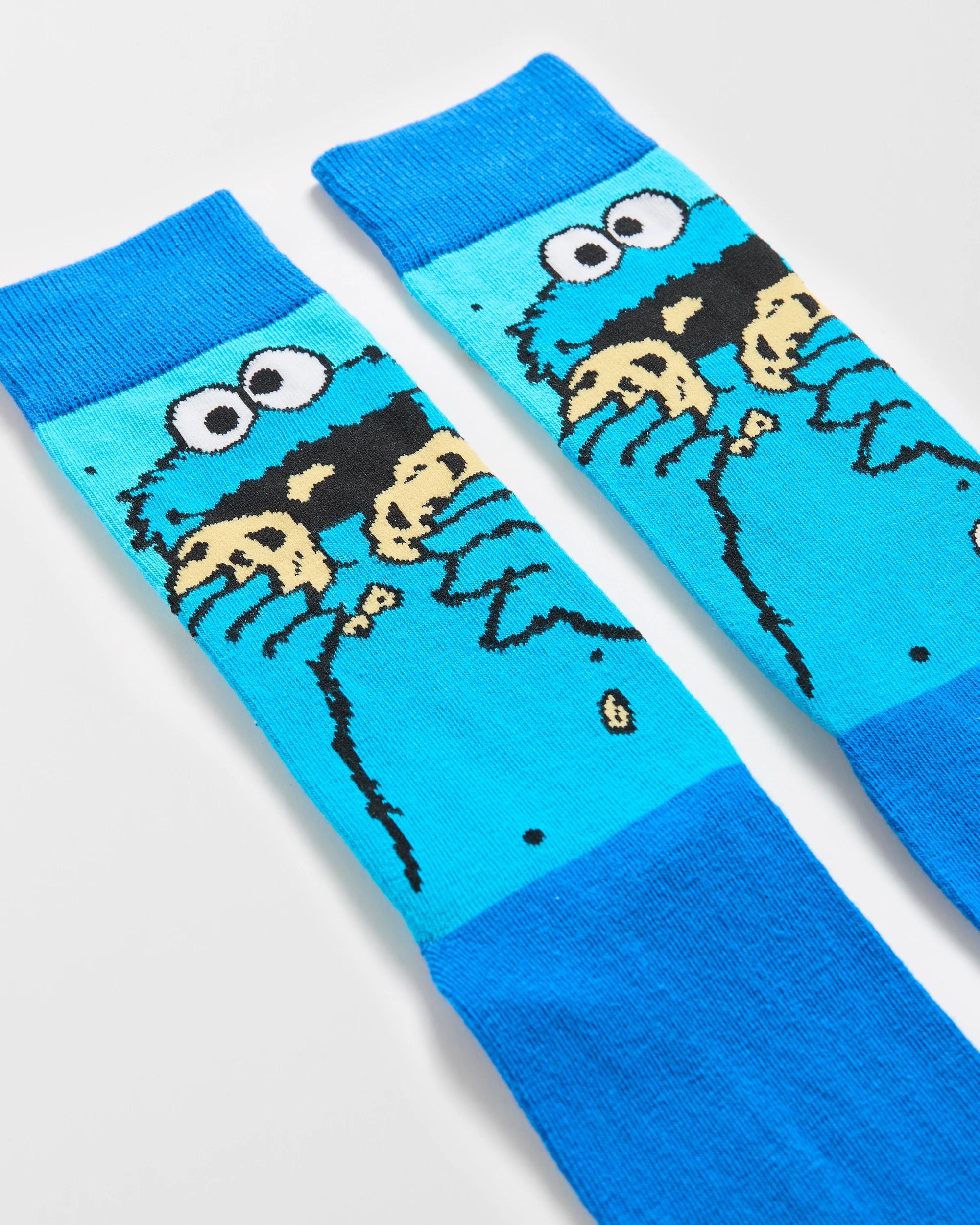 1 Cookie Monster Licensed Crew Socks - Swag COOKIE MONSTER, 1 of 3