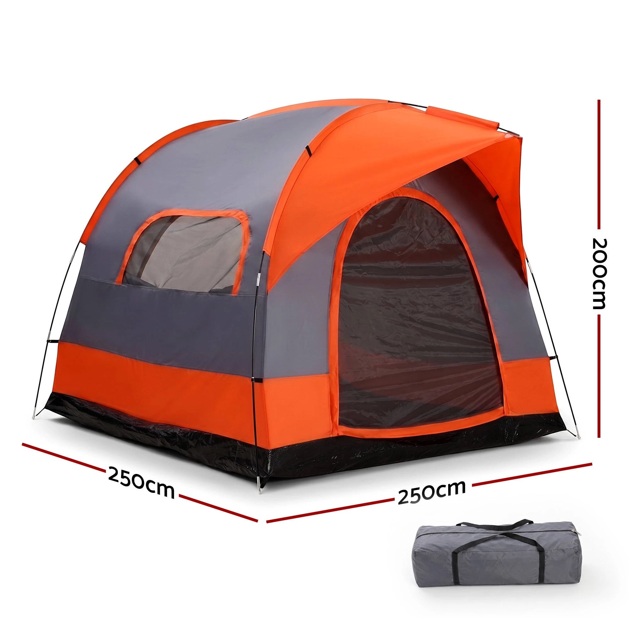 2 Weisshorn Camping Tent SUV Family Camping Car Tent 6-8 Person 250cm - Orange, 2 of 8