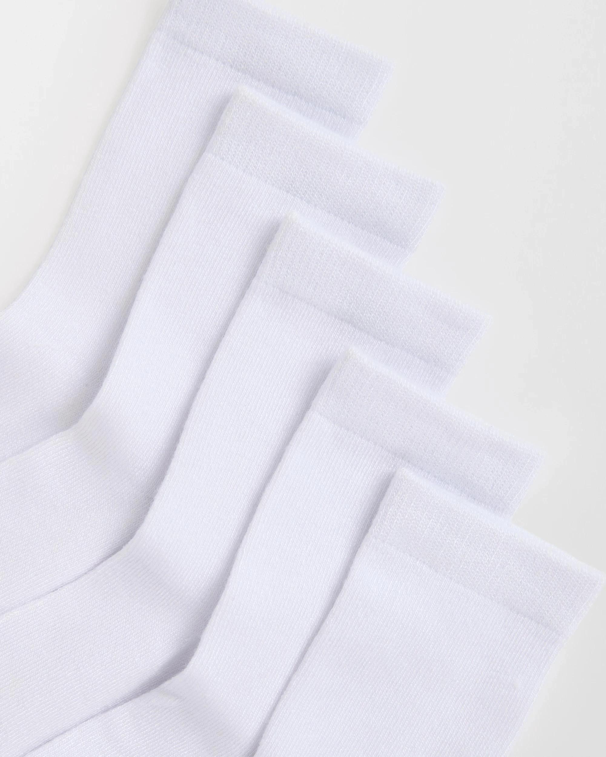 2 Maxx Bamboo 5 Pack Crew School Socks WHITE, 2 of 3