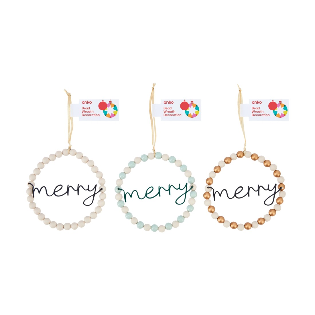 6 Bead Wreath Decoration - Assorted, 6 of 6