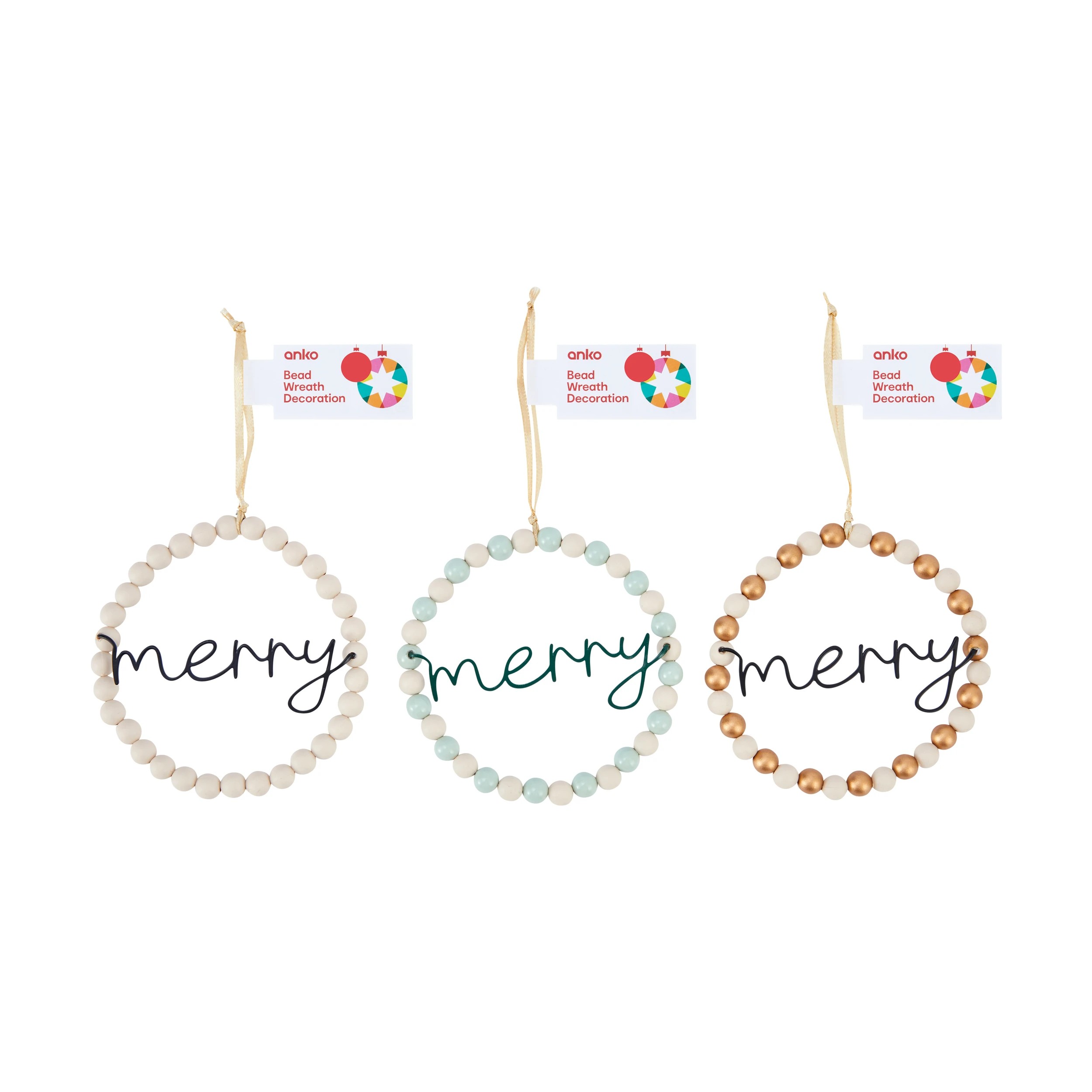 6 Bead Wreath Decoration - Assorted, 6 of 6